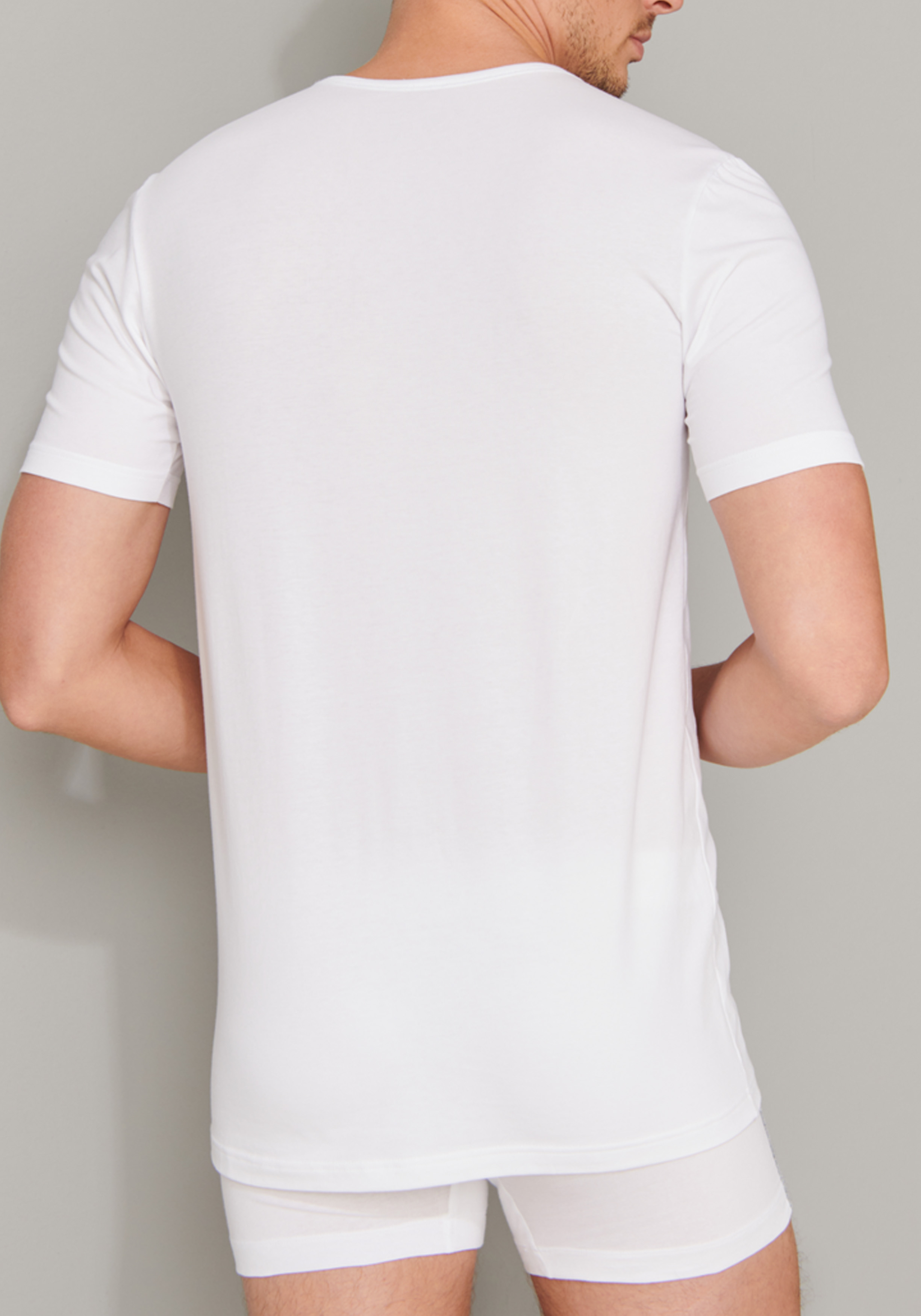 SCHIESSER 95/5 T-shirts (2-pack), O-hals, wit