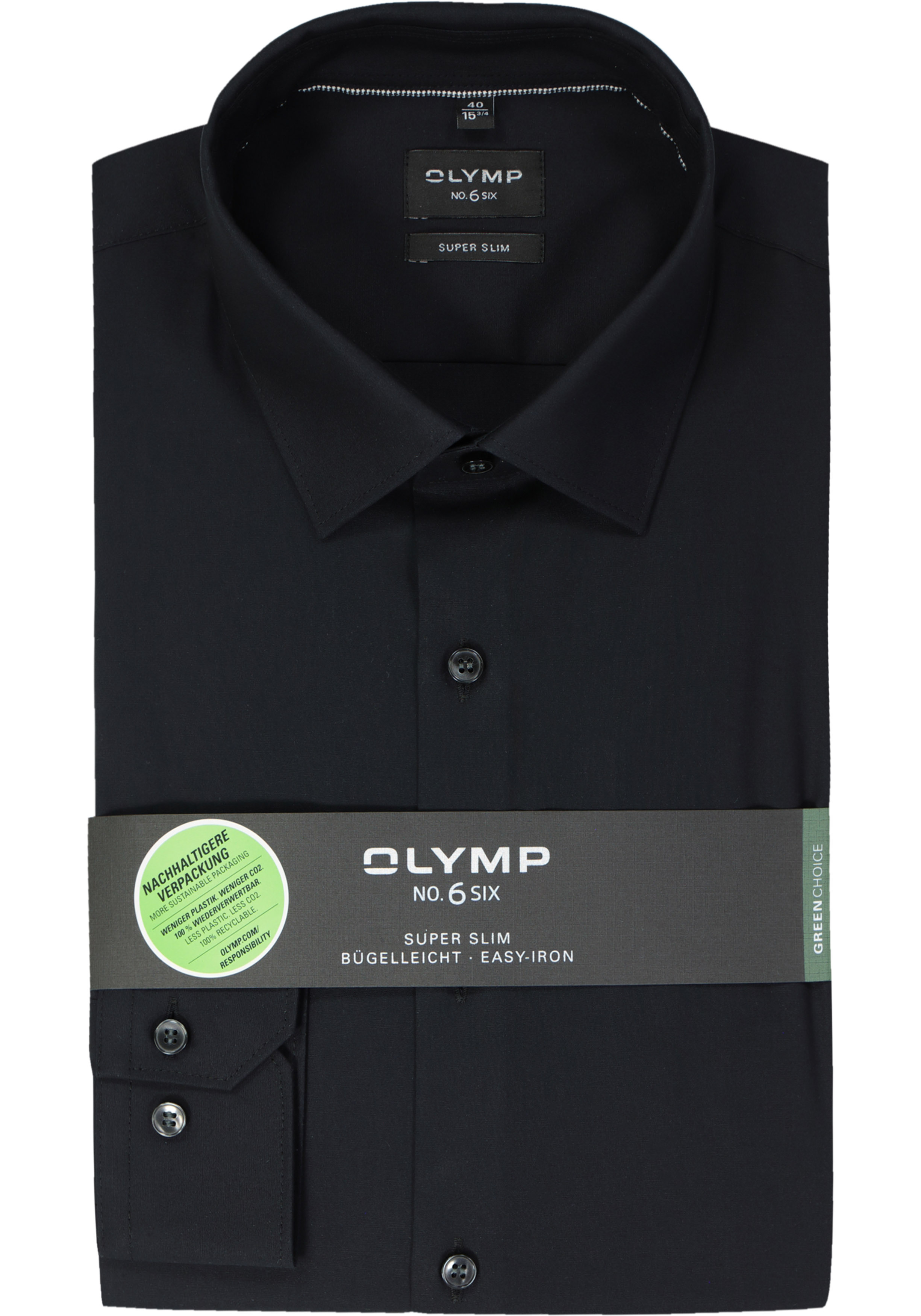 OLYMP No. Six super slim fit overhemd, zwart    