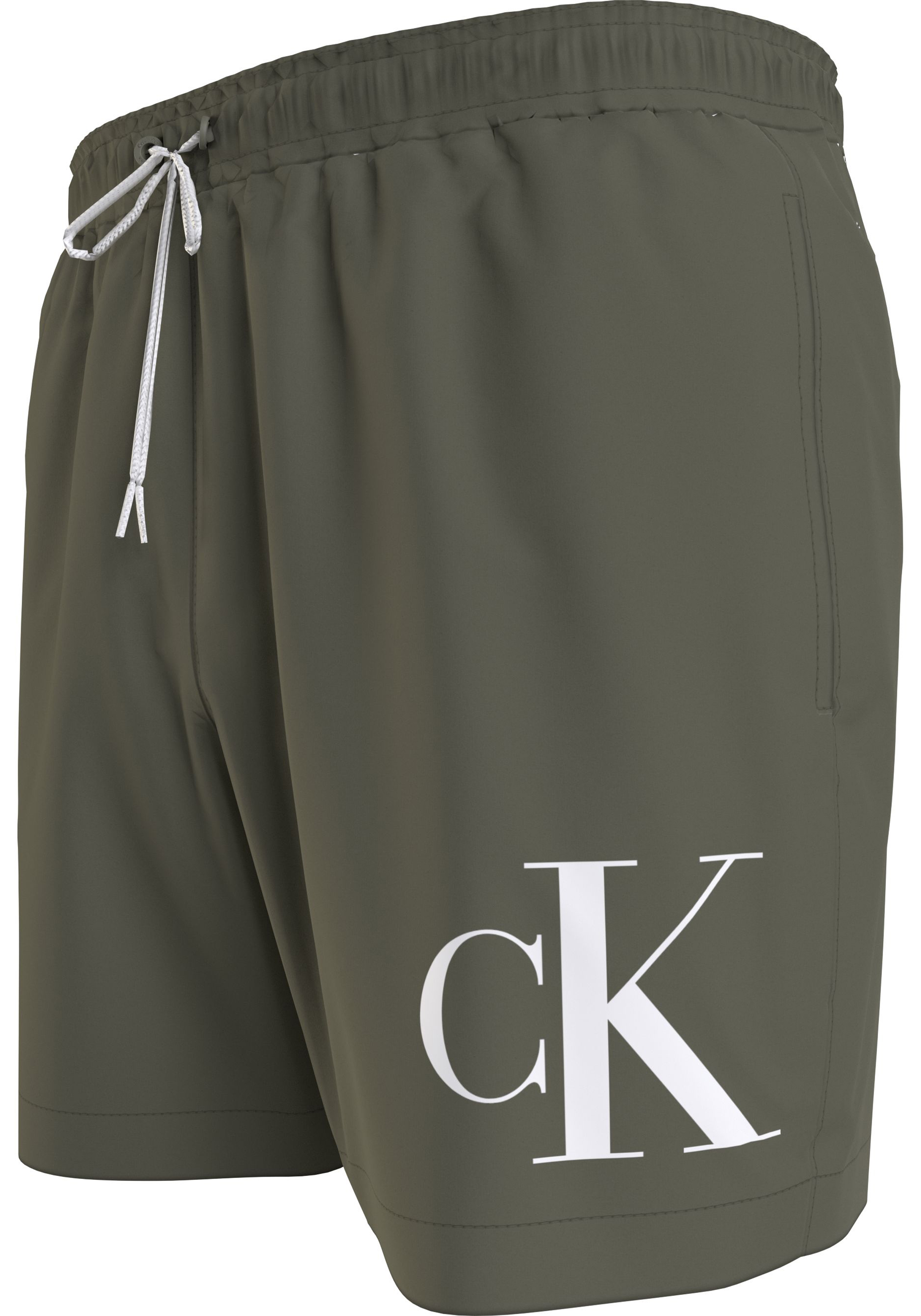 Calvin Klein Medium Drawstring swimshort, heren zwembroek, olijfgroen