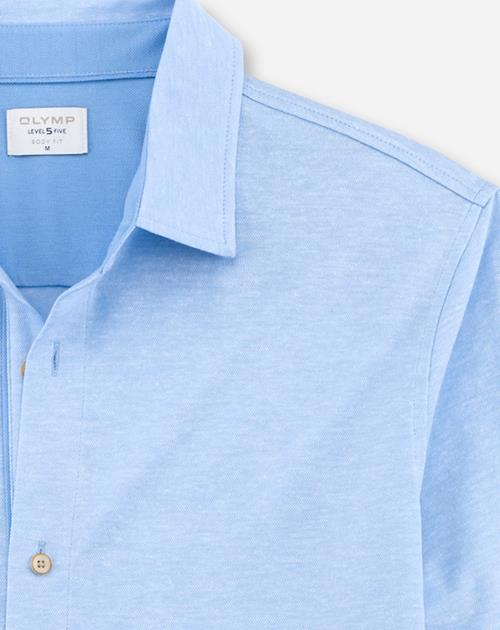 OLYMP Level Five Casual body fit polo, lichtblauw