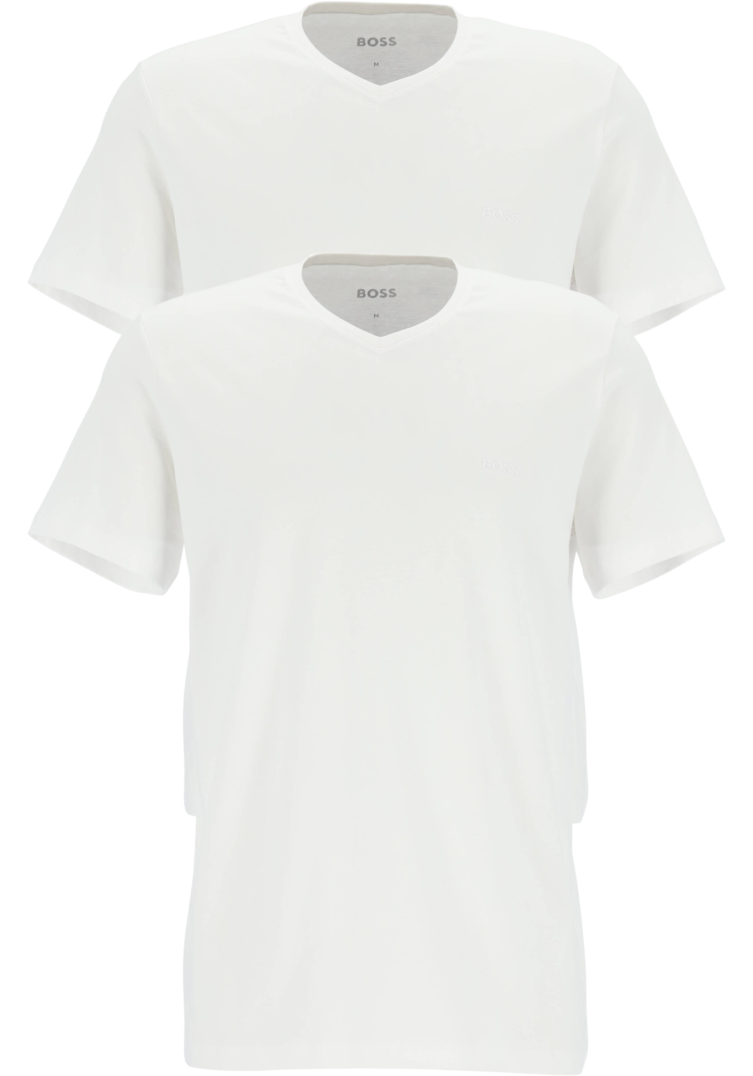 HUGO BOSS Comfort T-shirts relaxed fit (2-pack), heren T-shirts V-hals, wit