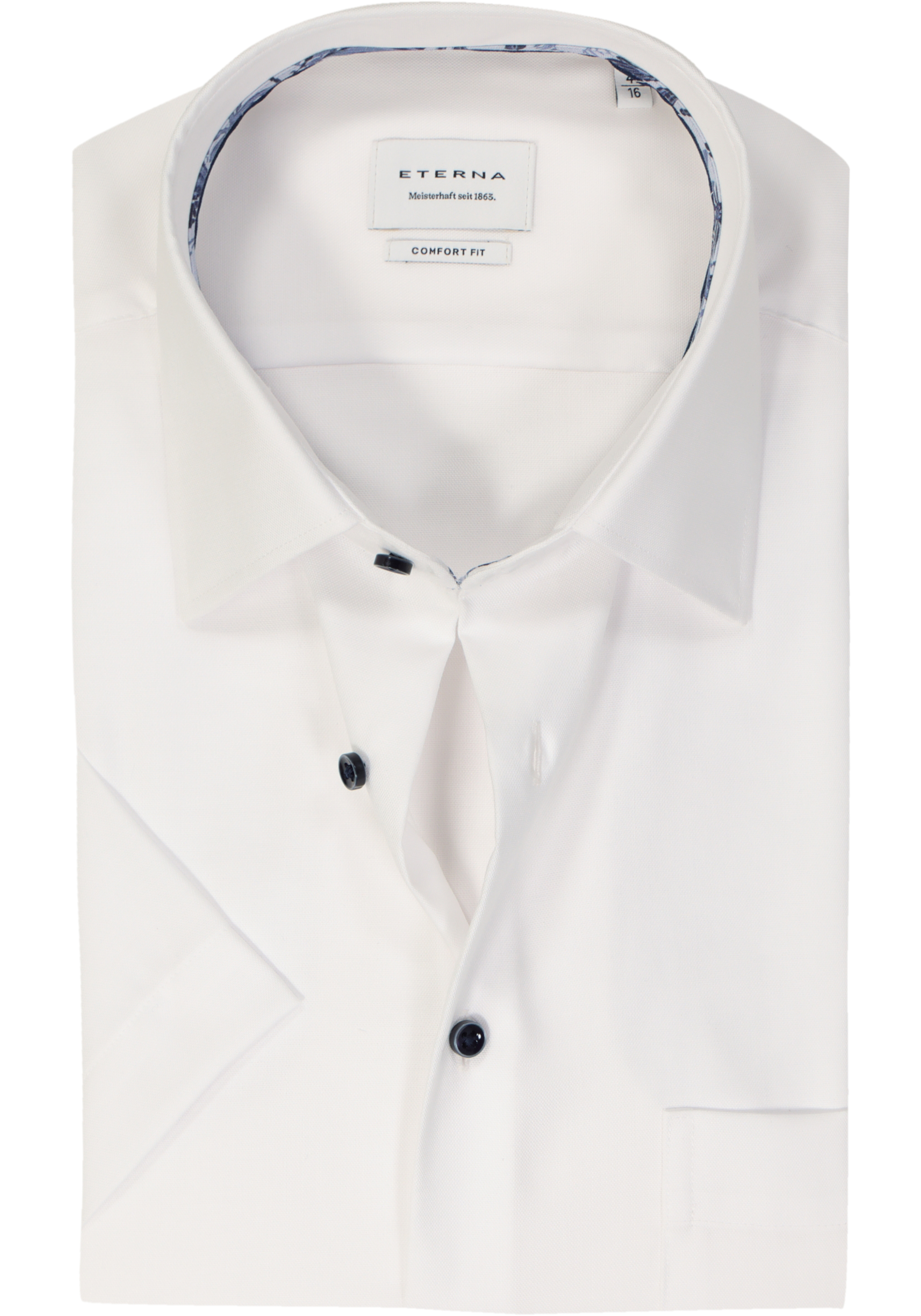 ETERNA comfort fit overhemd korte mouw, Oxford, wit