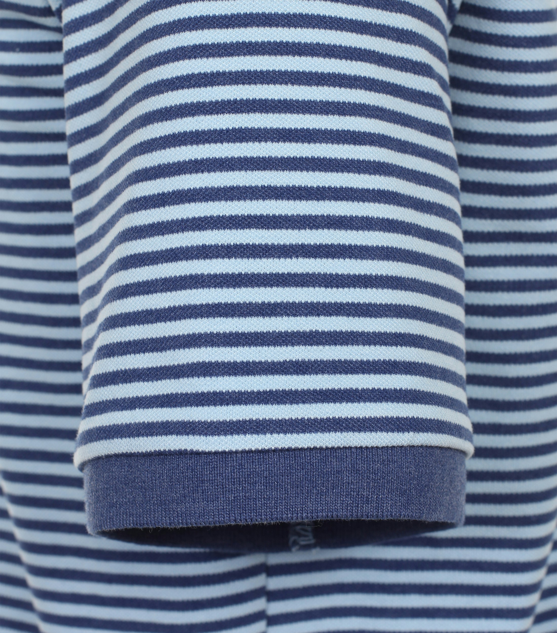 Redmond regular fit heren polo, pique, blauw gestreept - 241420900-10