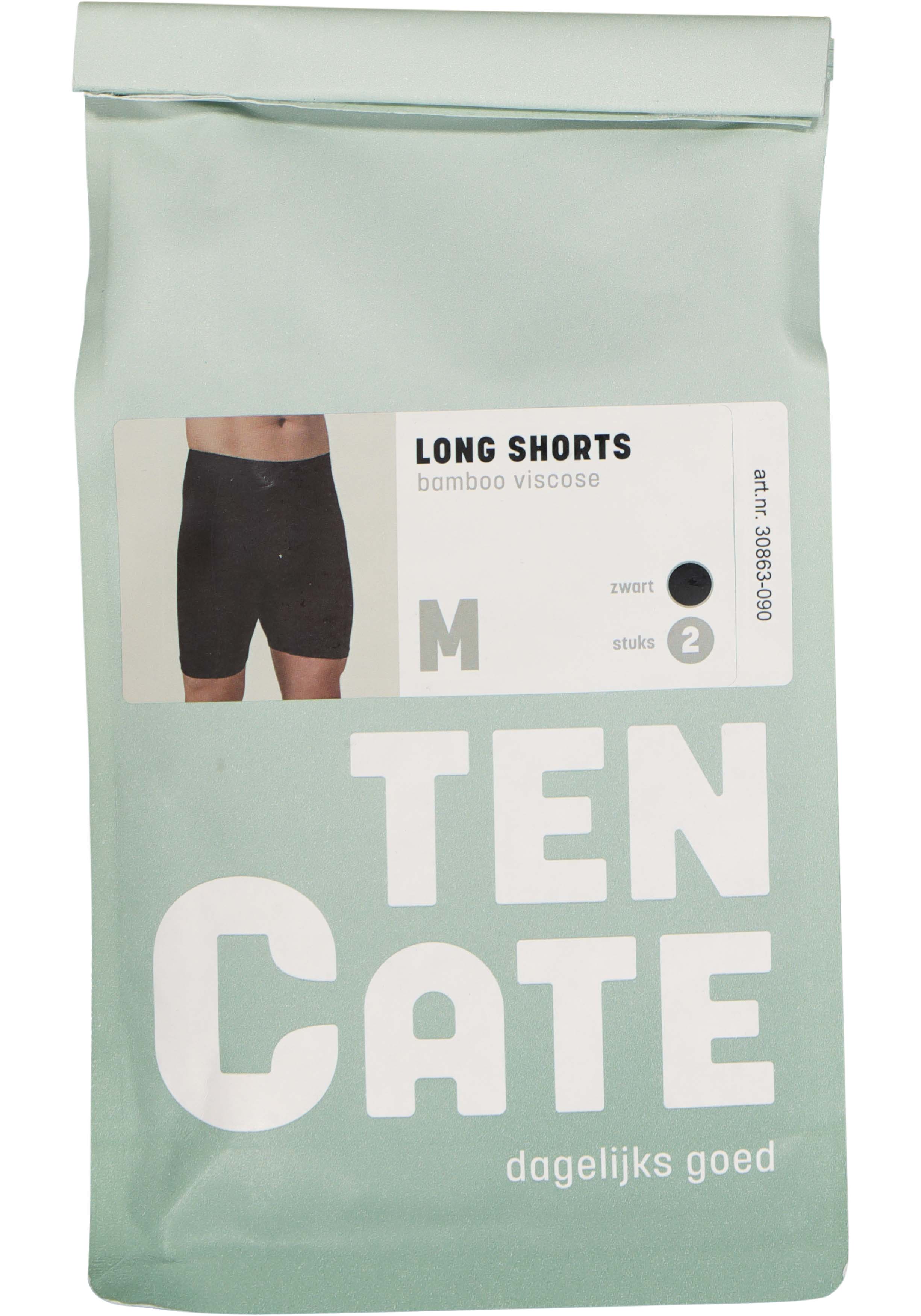 TEN CATE Basics men bamboo viscose long shorts 2 pack heren boxers lange pijpen zwart