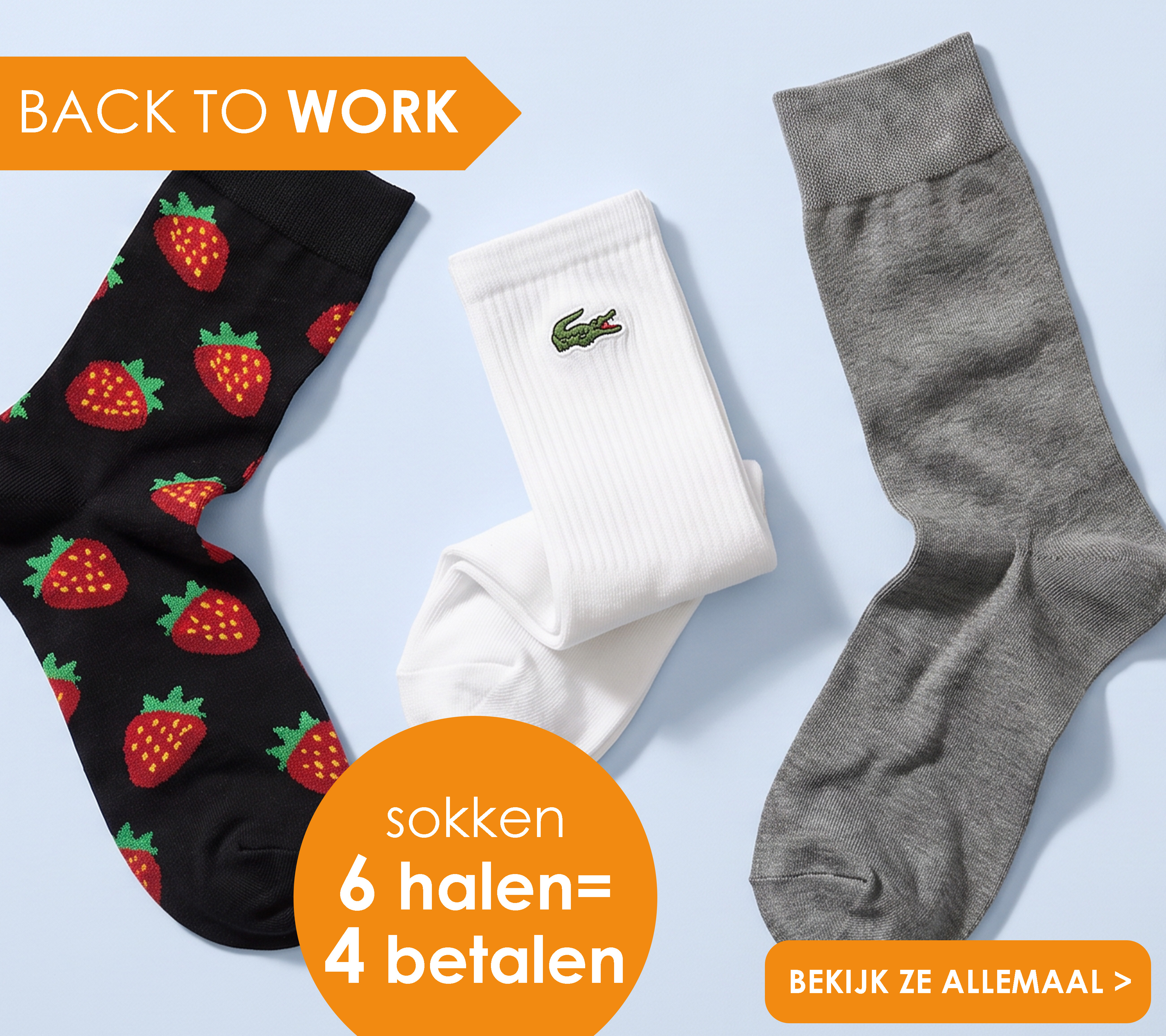 Back to work, sokken 6 pakjes halen is 4 betalen bij HemdVoorHem, bekijk ze allemaal!