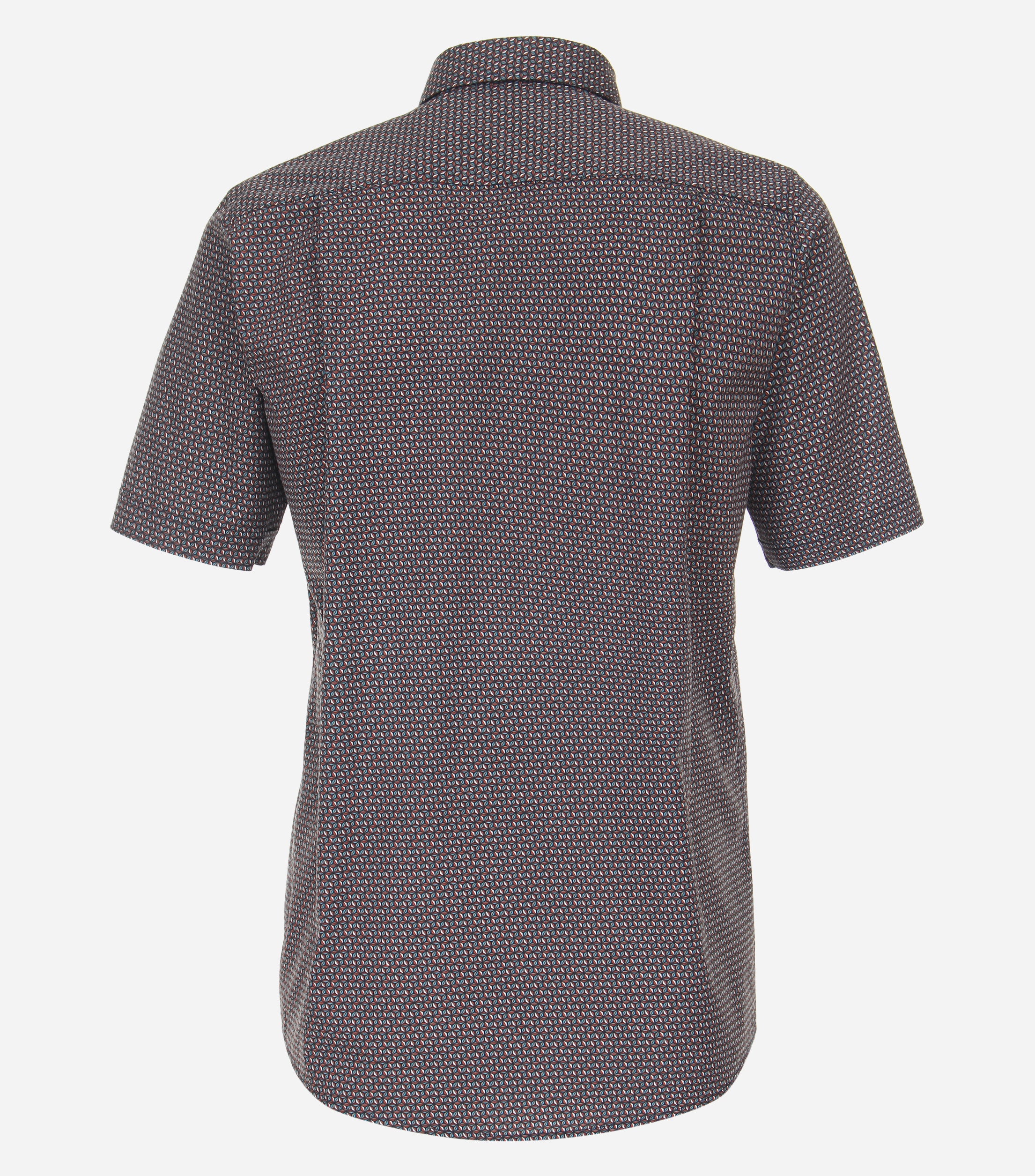 CASA MODA Sport comfort fit overhemd, korte mouw, popeline, oranje dessin