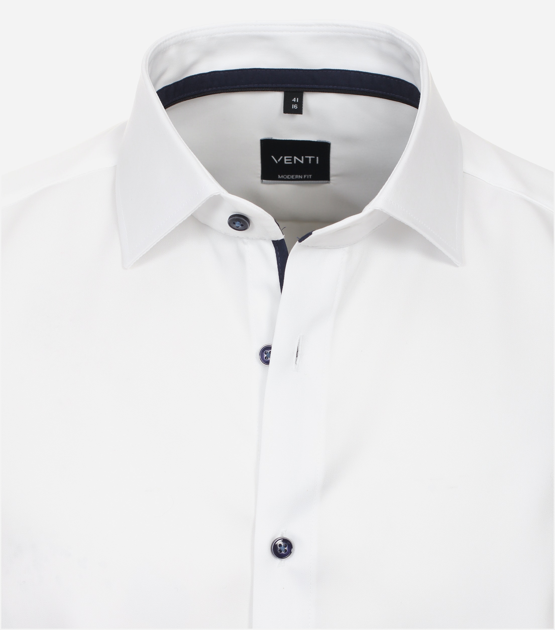 VENTI modern fit overhemd, structuur, wit