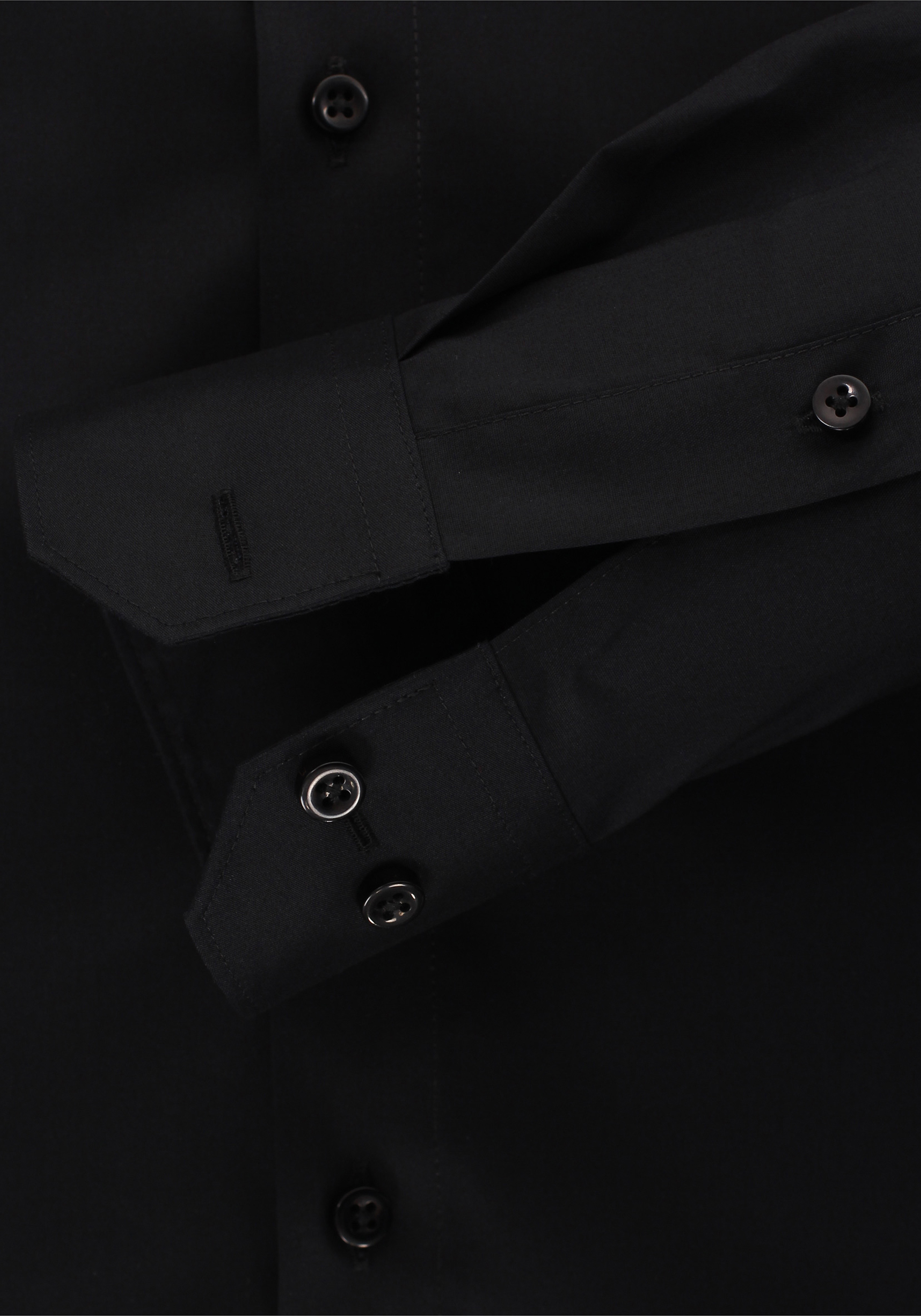Redmond slim fit overhemd, zwart