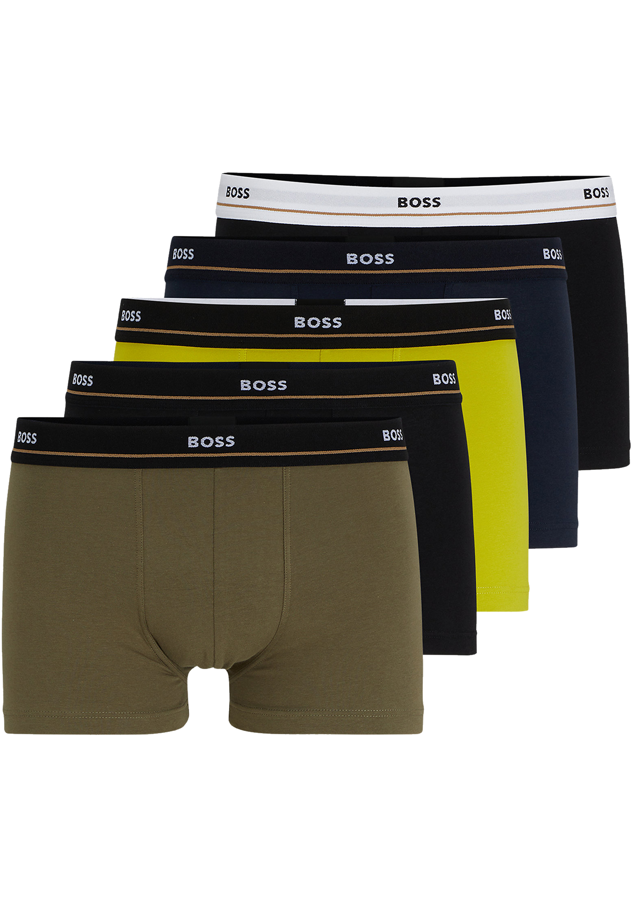 HUGO BOSS Essential trunks (5-pack), heren boxers kort, multicolor (set met verschillende kleuren)