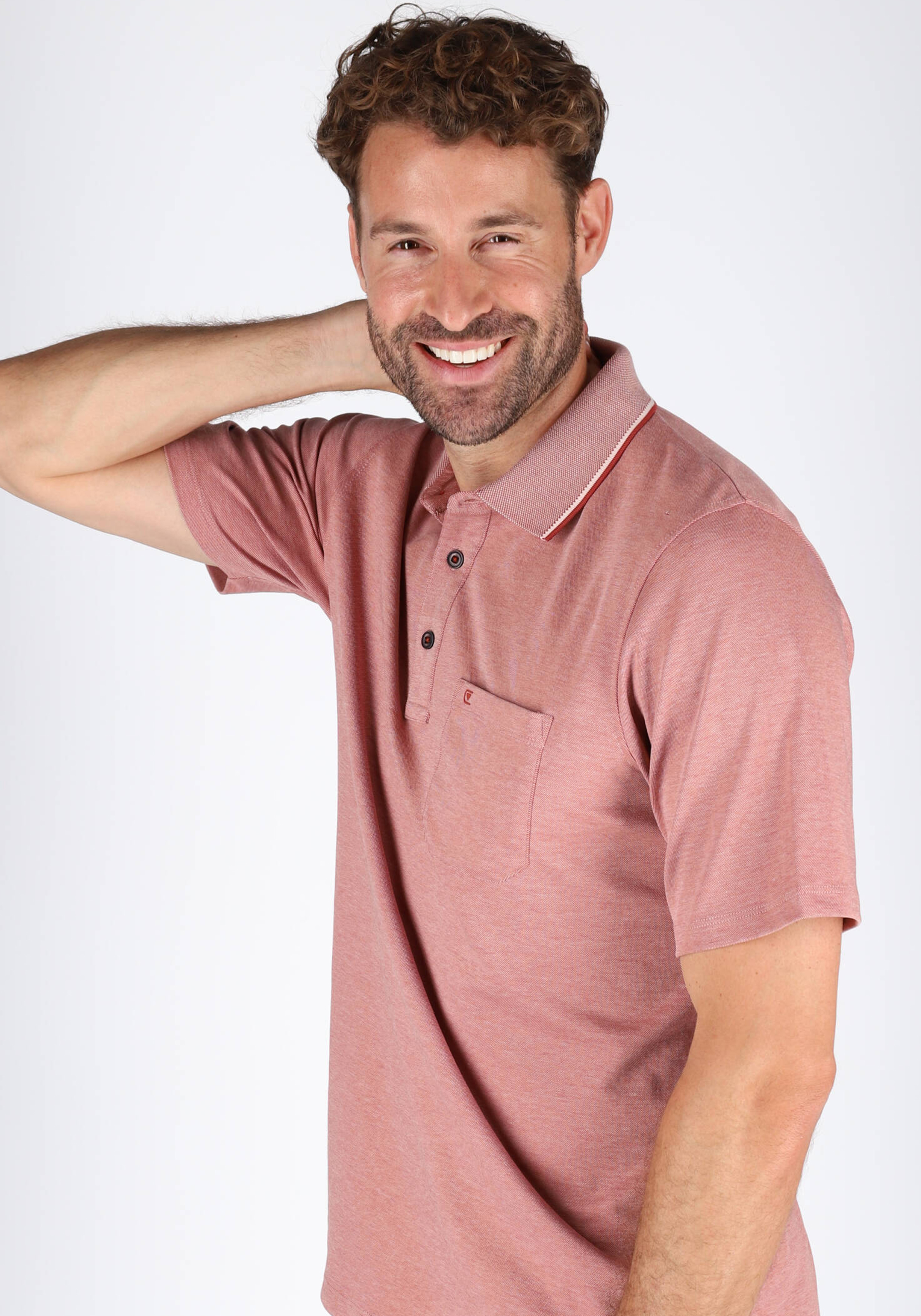 CASA MODA comfort fit heren polo, oranje