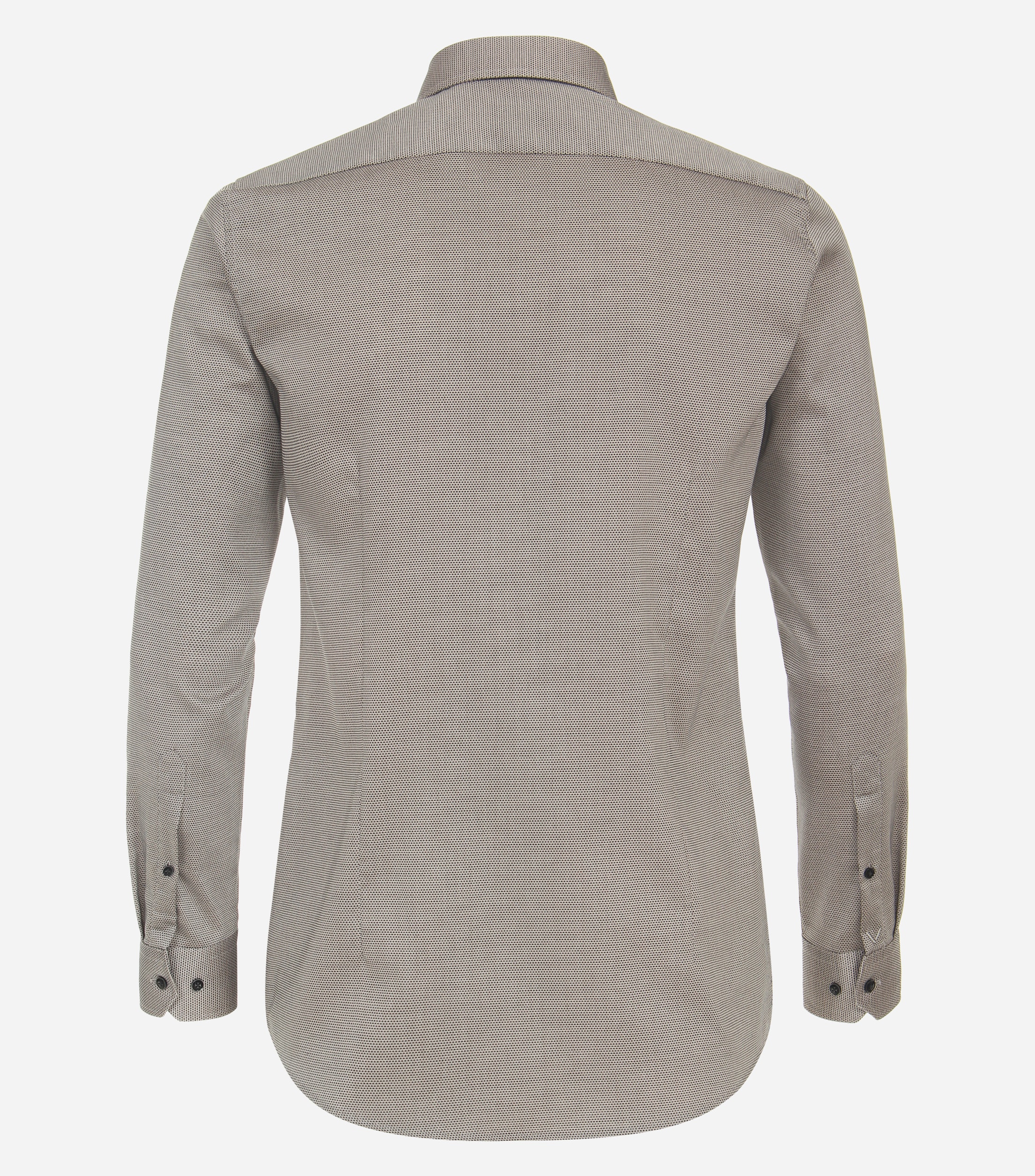 VENTI body fit overhemd, dobby, bruin