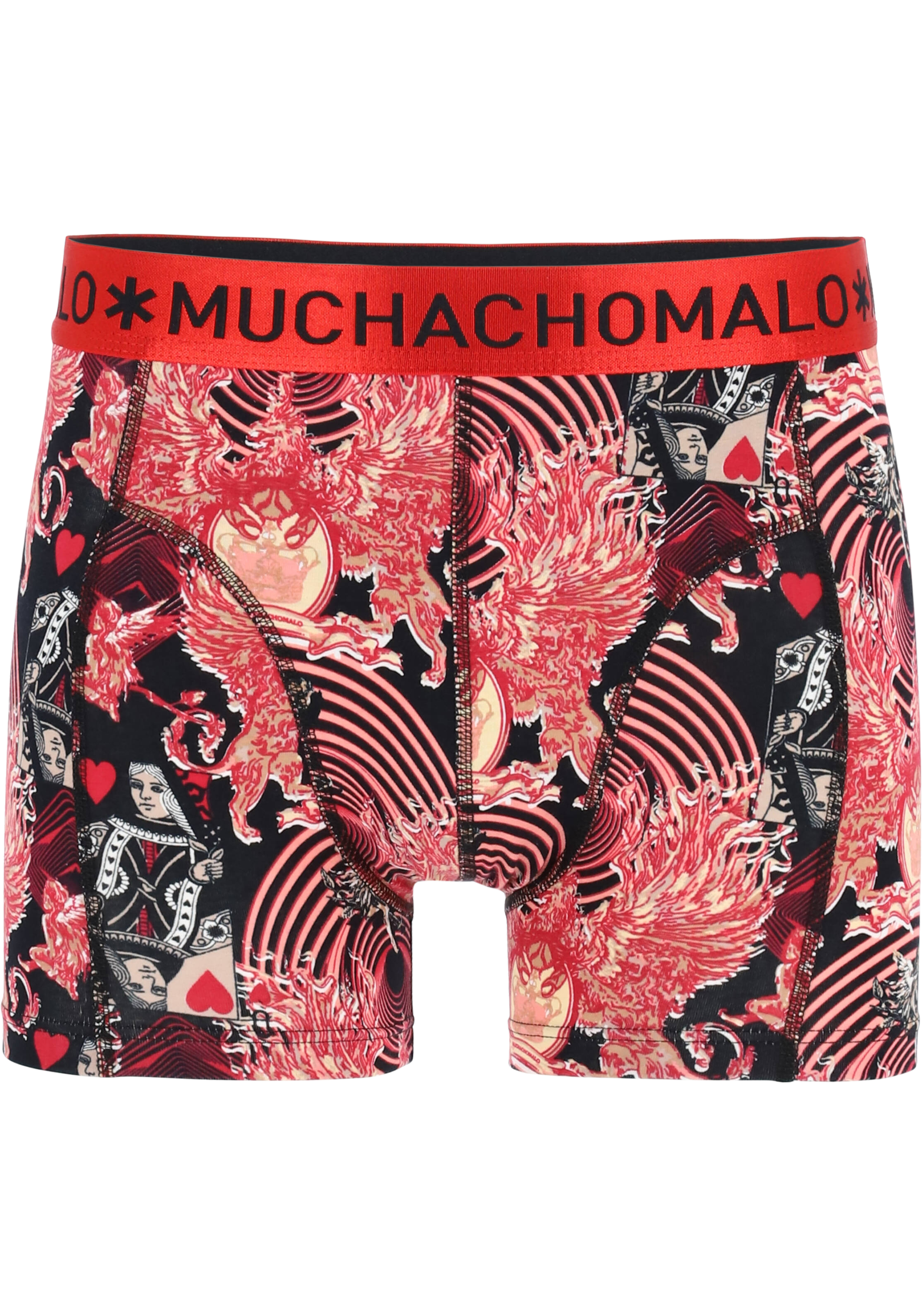 Muchachomalo heren boxershorts (4-pack), shorts Bobmalo Queen, print, groen, zwart