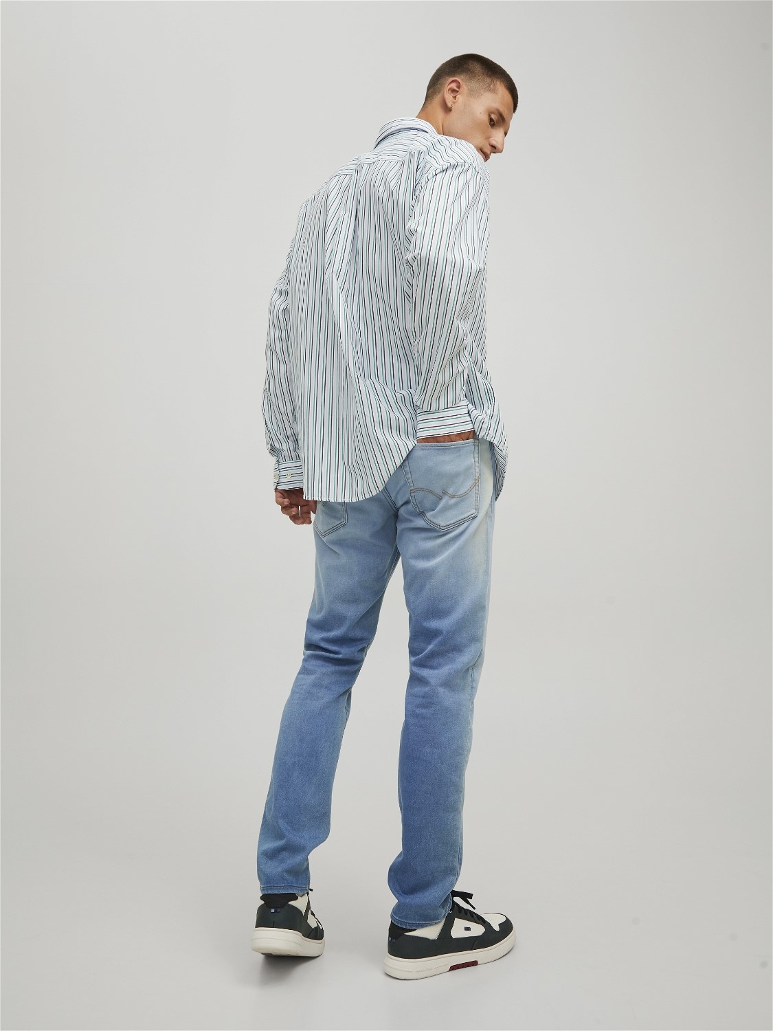 JACK & JONES Glenn Icon loose fit, heren jeans, denimblauw