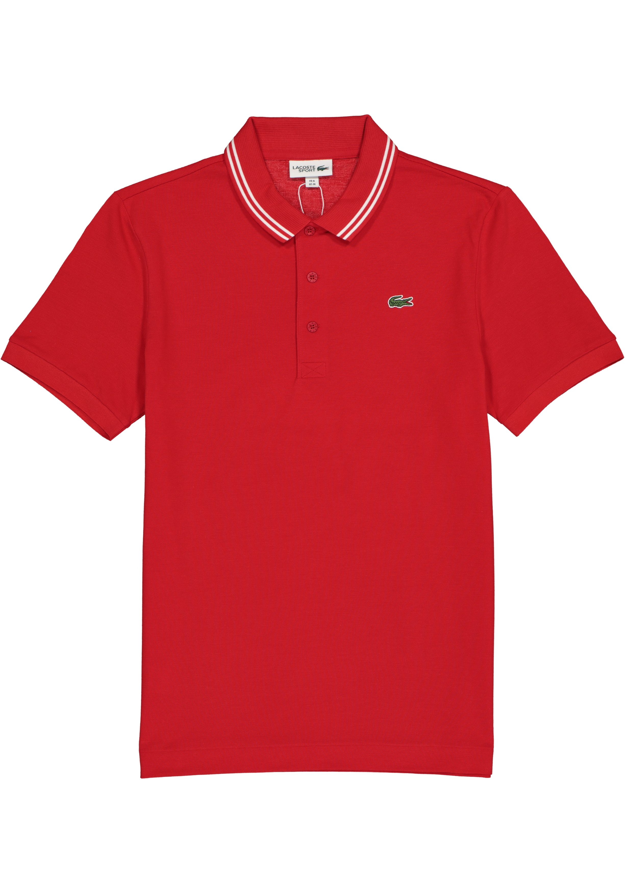 Lacoste Sport polo Regular Fit, super light knit, rood met wit
