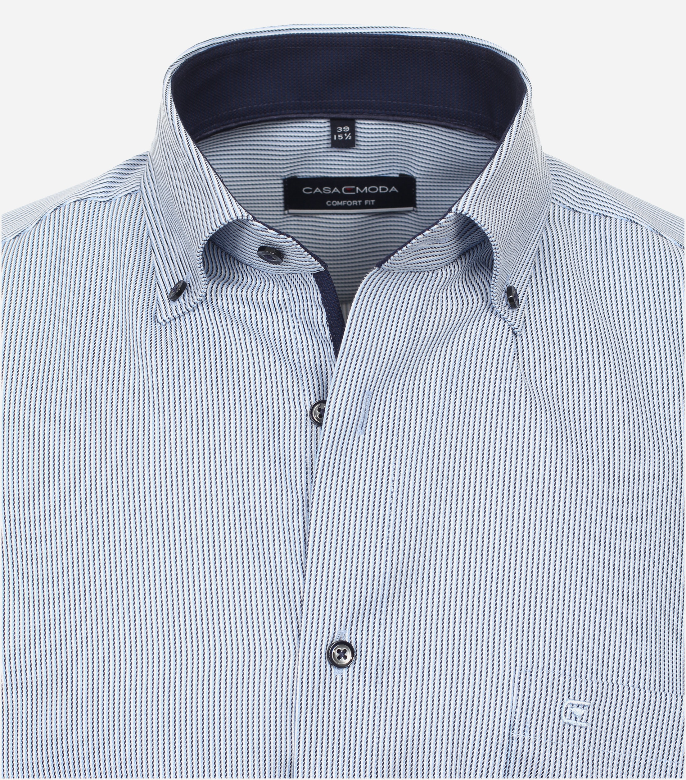 CASA MODA comfort fit overhemd, dobby, blauw gestreept