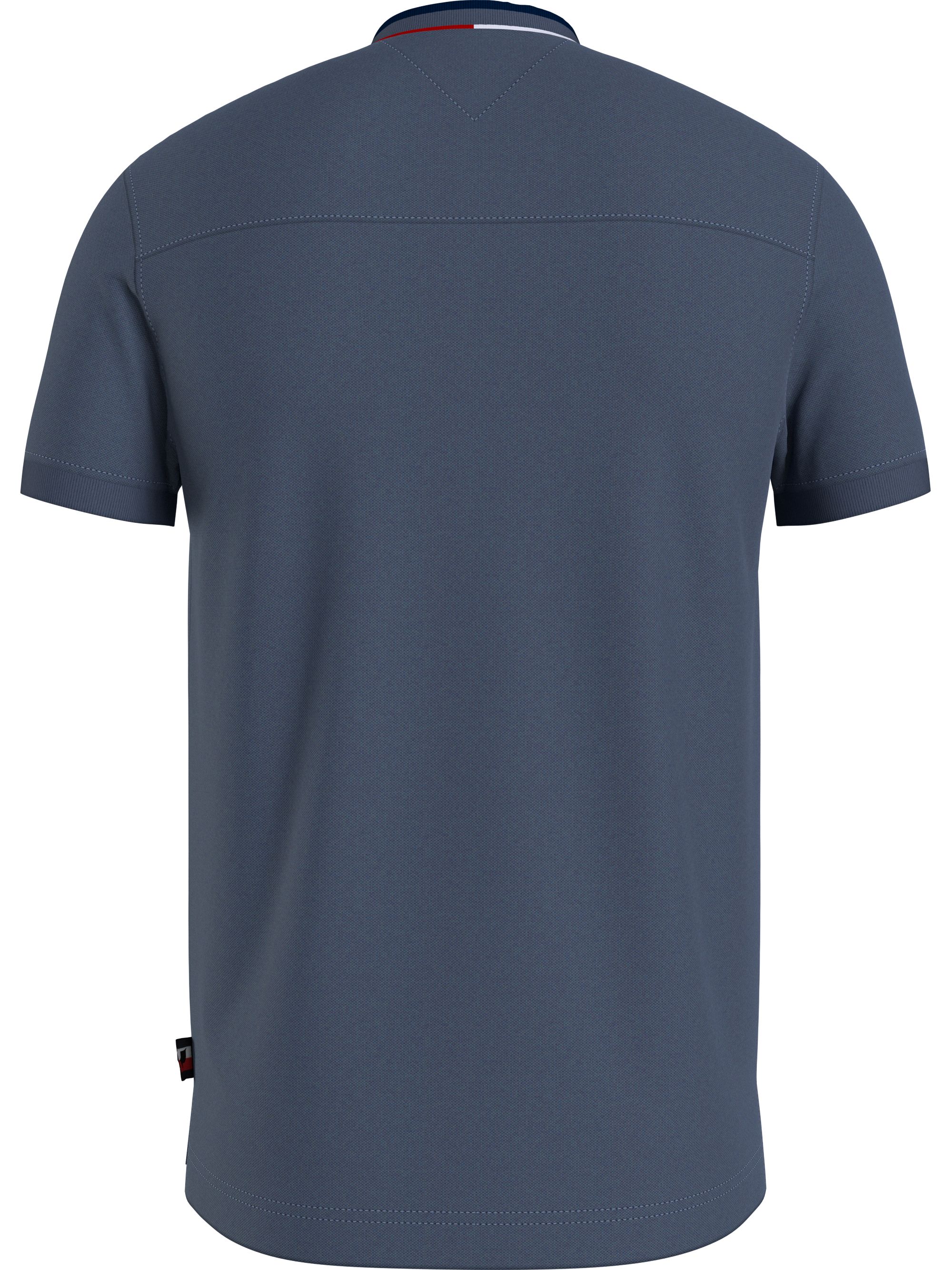 Tommy Hilfiger Mao Rwb Tipped Slim Polo, heren poloshirt, jeansblauw