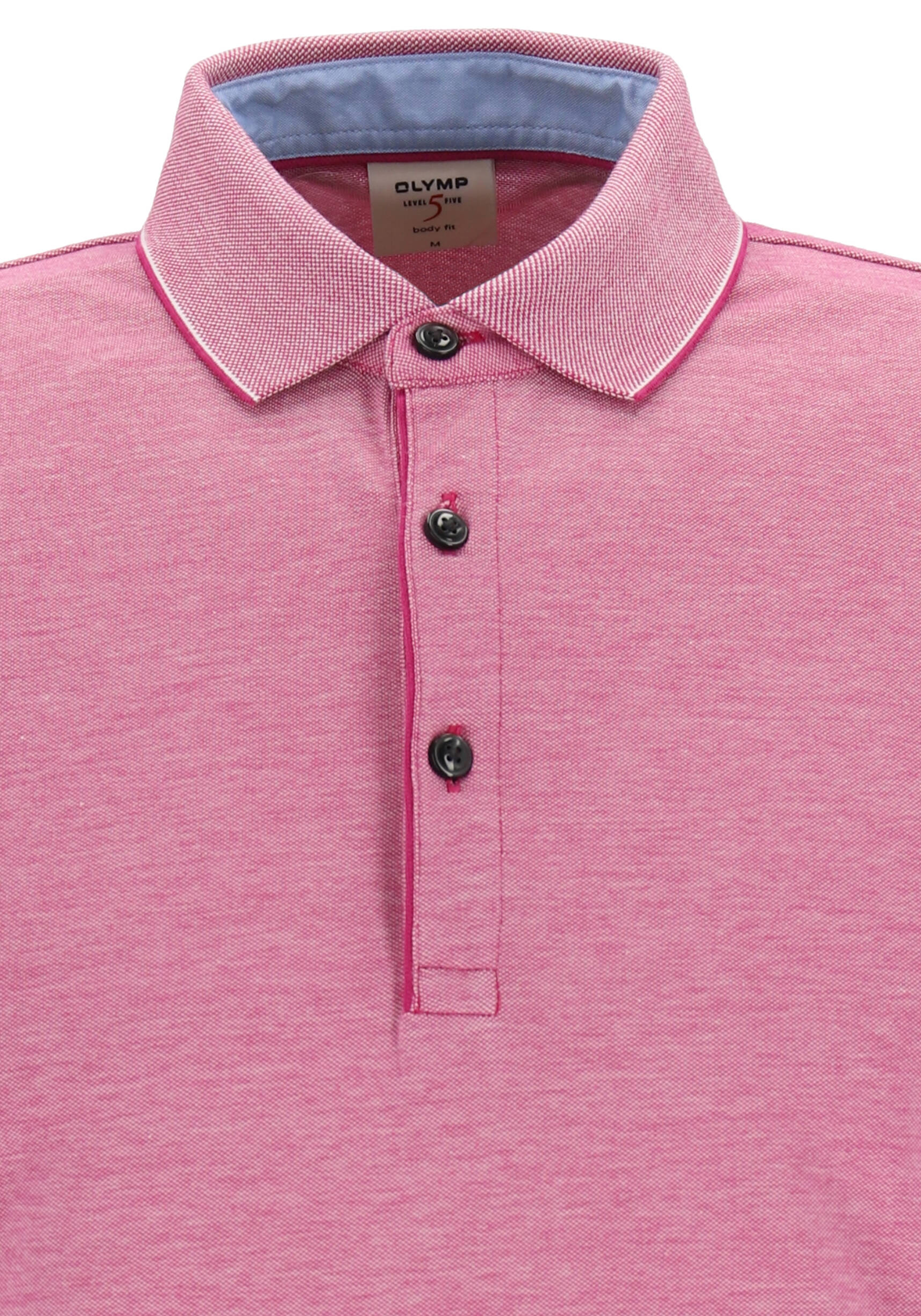 OLYMP Level 5 body fit poloshirt, stretch, fuchsia roze