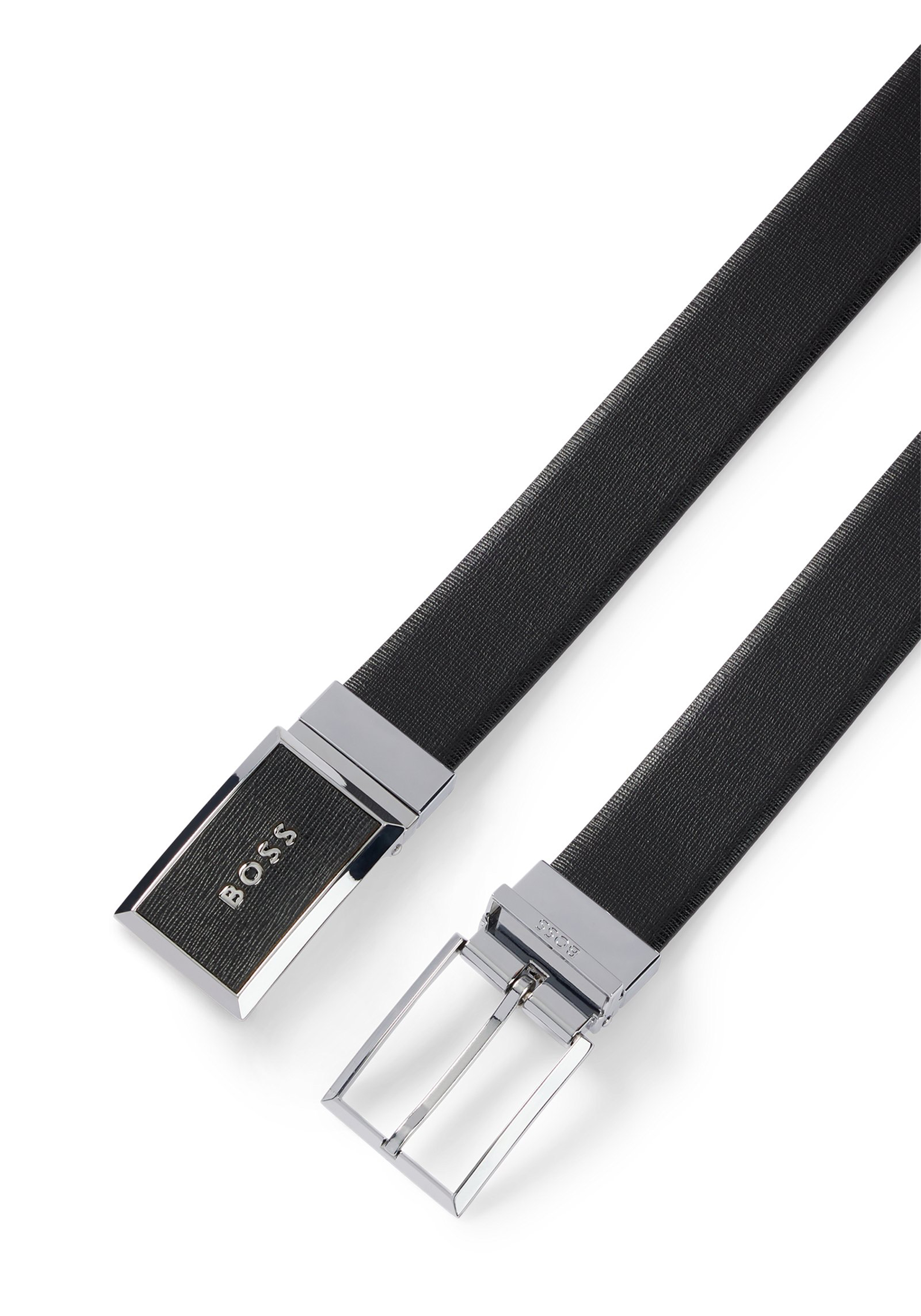 HUGO BOSS leren riem cadeau, heren riem in geschenkverpakking, zwart