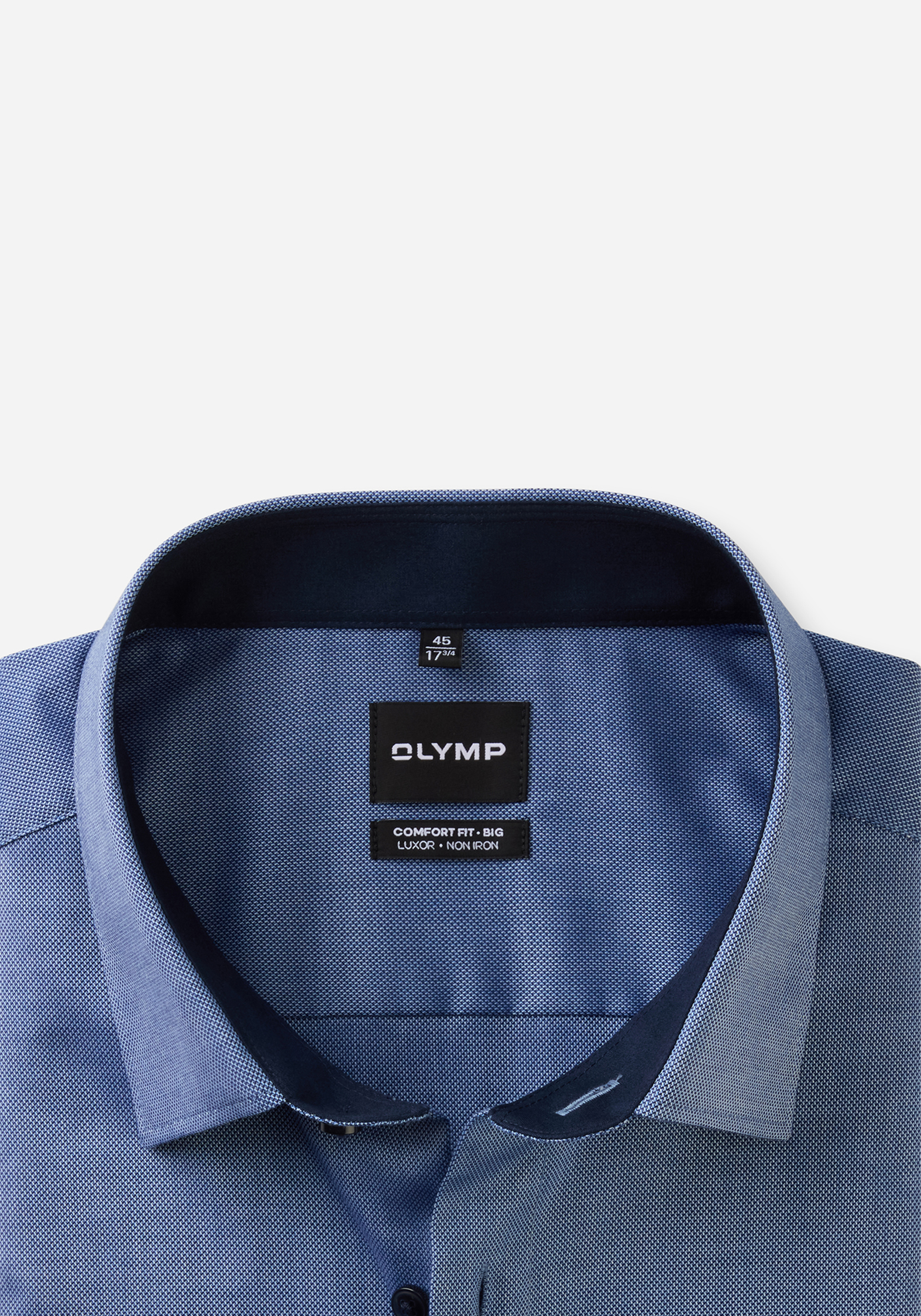 OLYMP Luxor comfort fit Big overhemd, natte, marine blauw