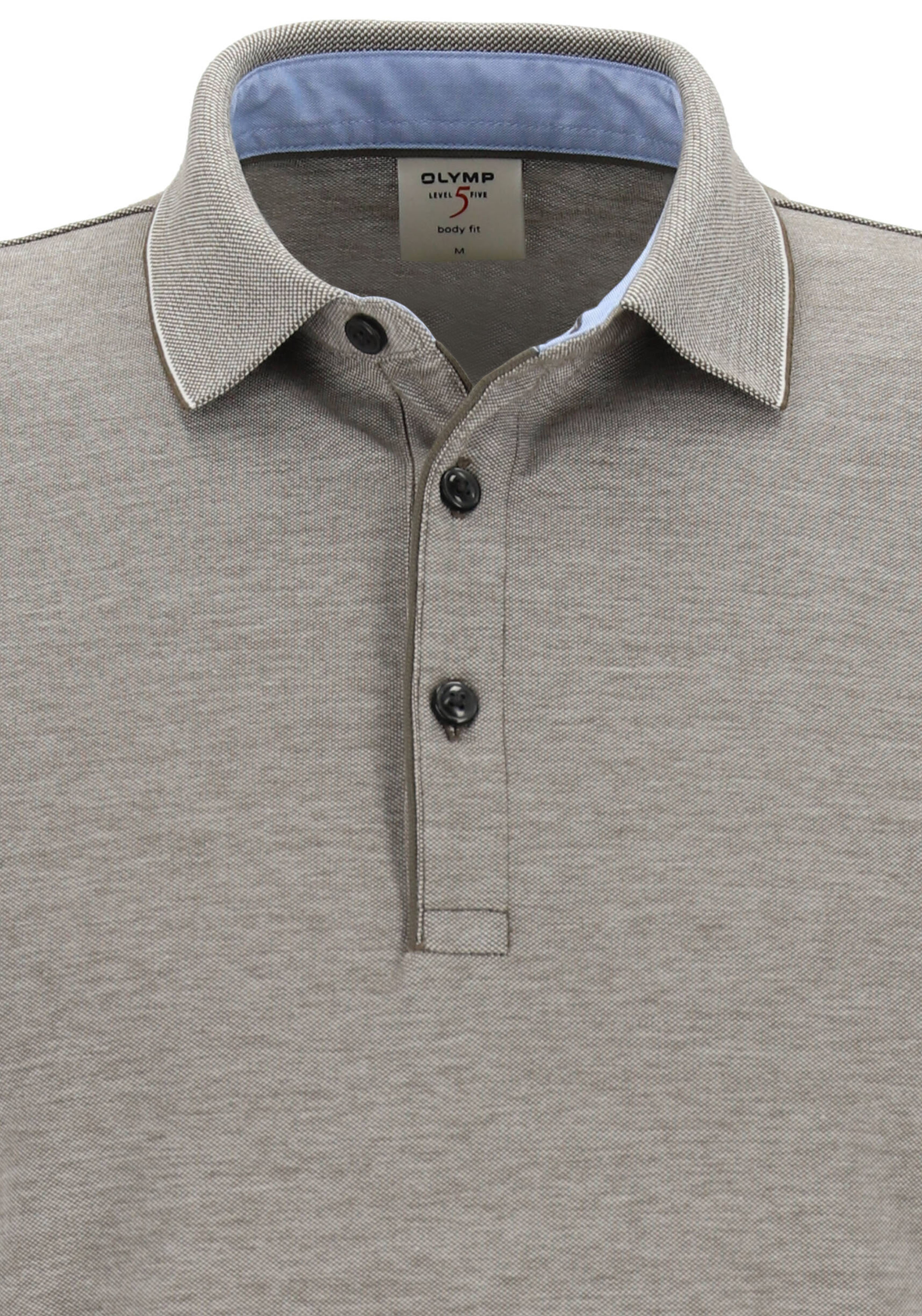 OLYMP Level 5 body fit poloshirt, stretch, bruin
