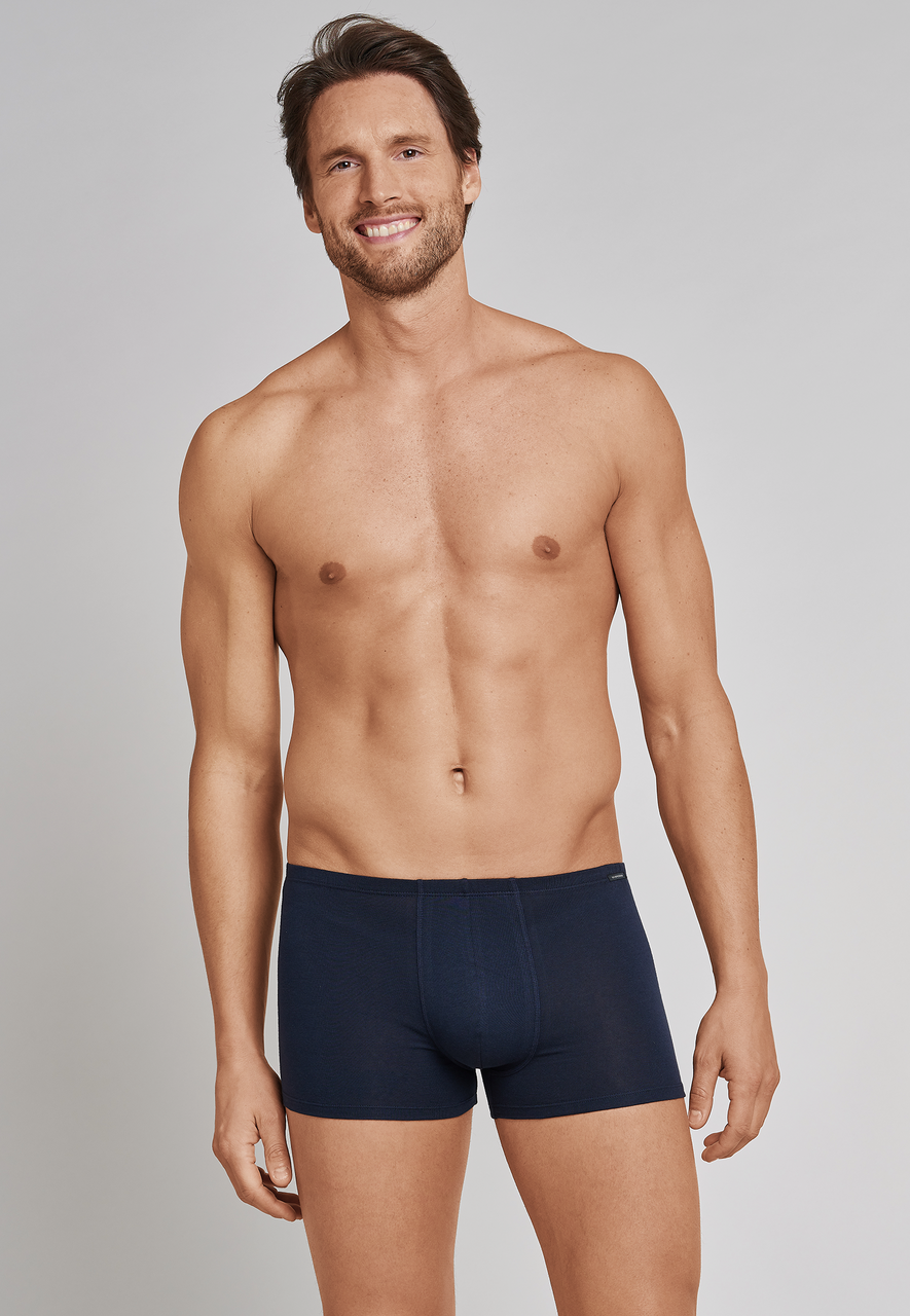SCHIESSER Cotton Essentials boxer (2-pack), heren short donkerblauw