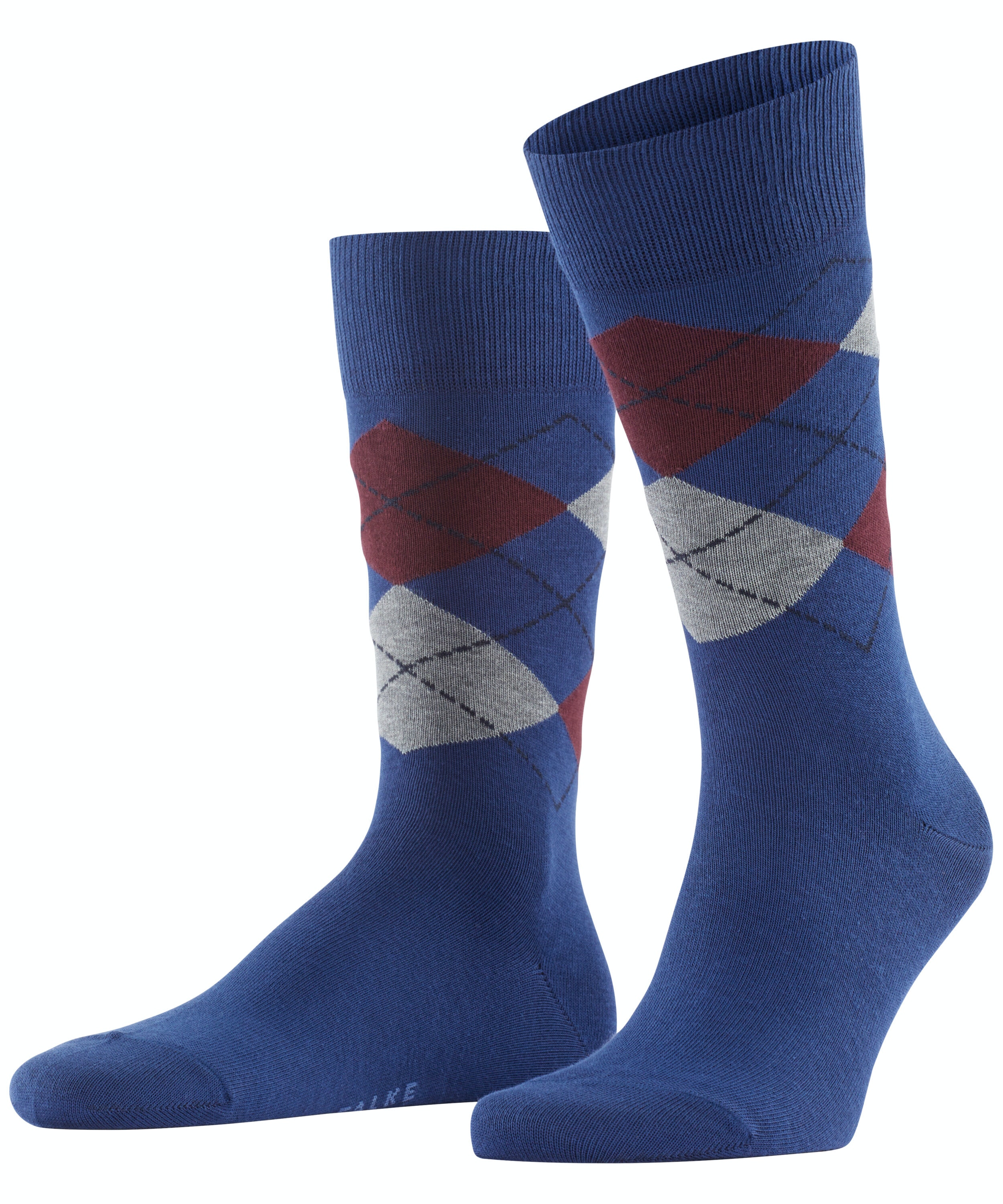 FALKE Happy Box herensokken (3-pack), bordeaux en kobalt, gestreept, geruit en uni