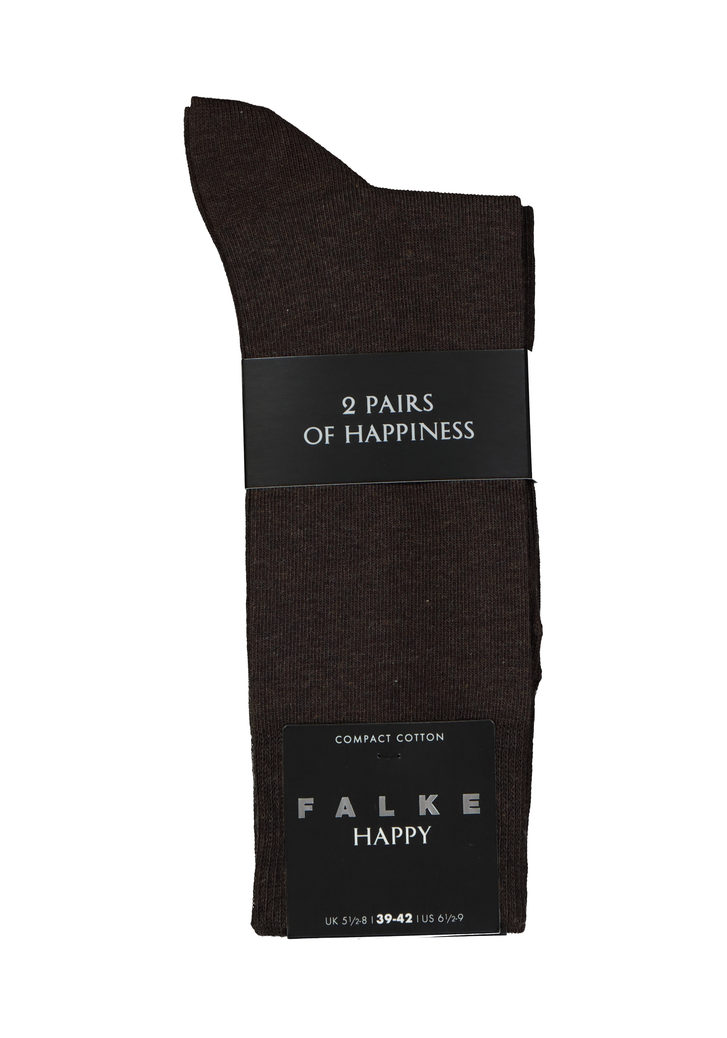 FALKE Happy herensokken (2-pack), donkerbruin (dark brown)
