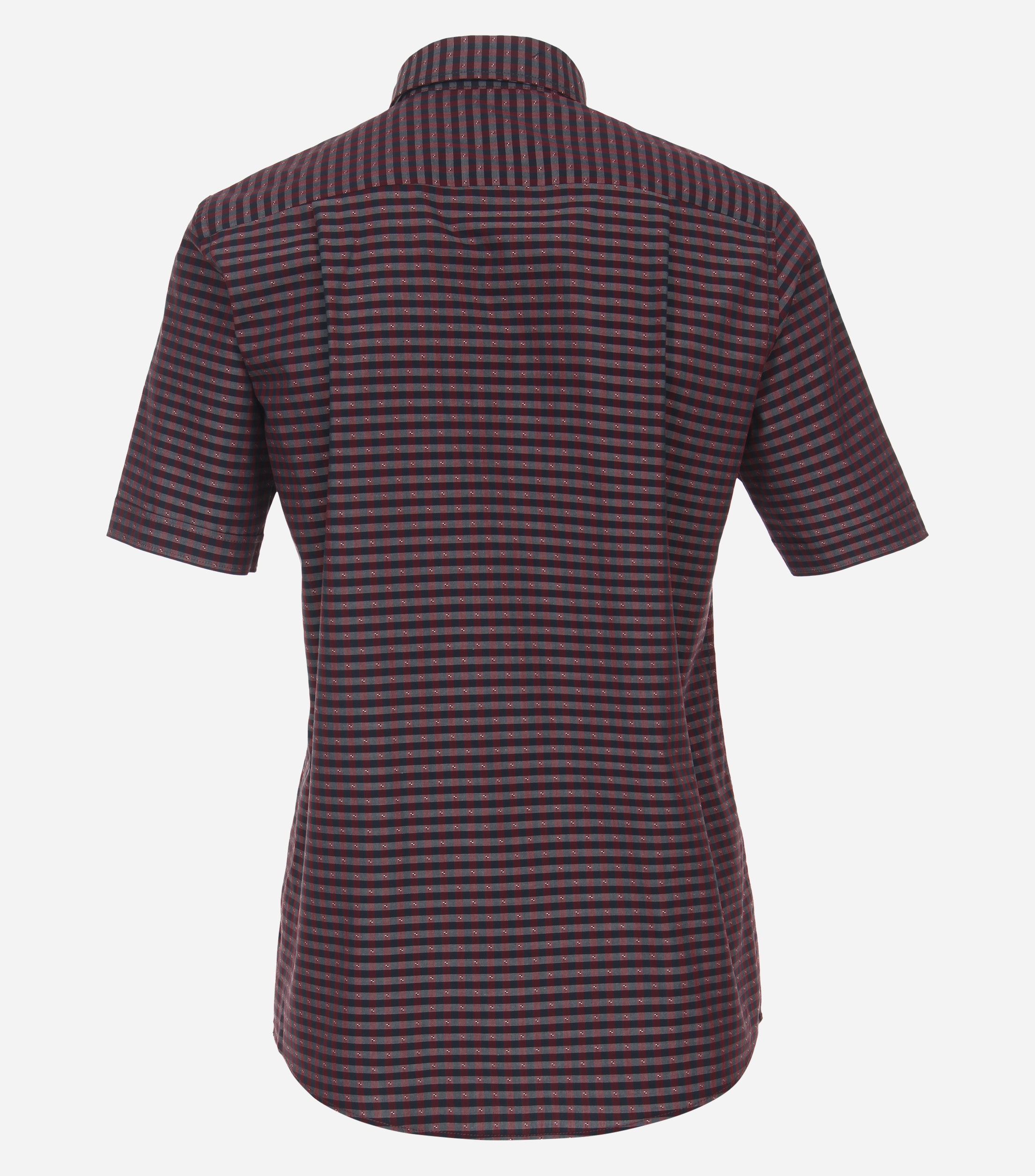 CASA MODA Sport comfort fit overhemd, korte mouw, dobby, rood geruit