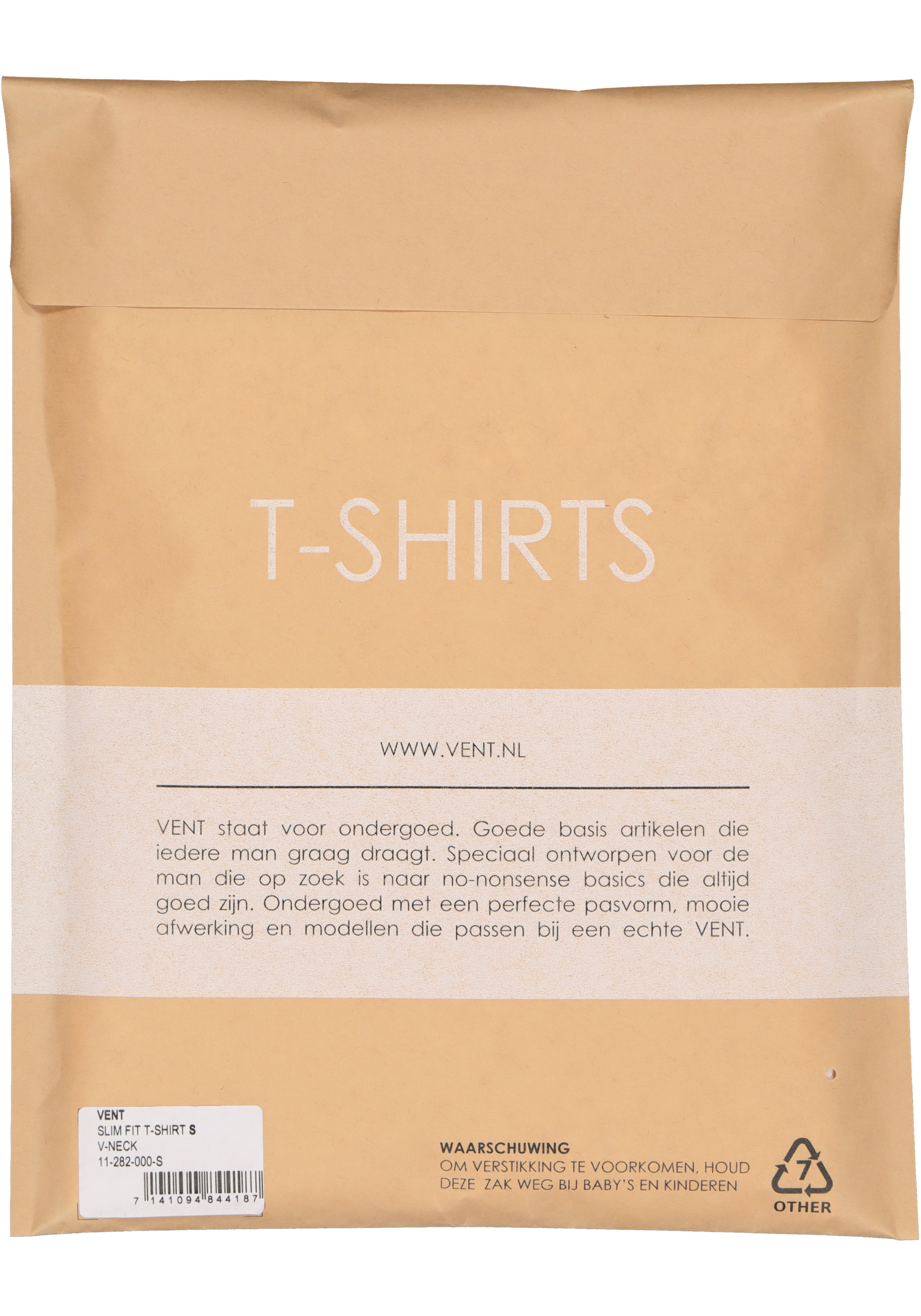 VENT strak model T-shirt V-hals (2-pack), wit 