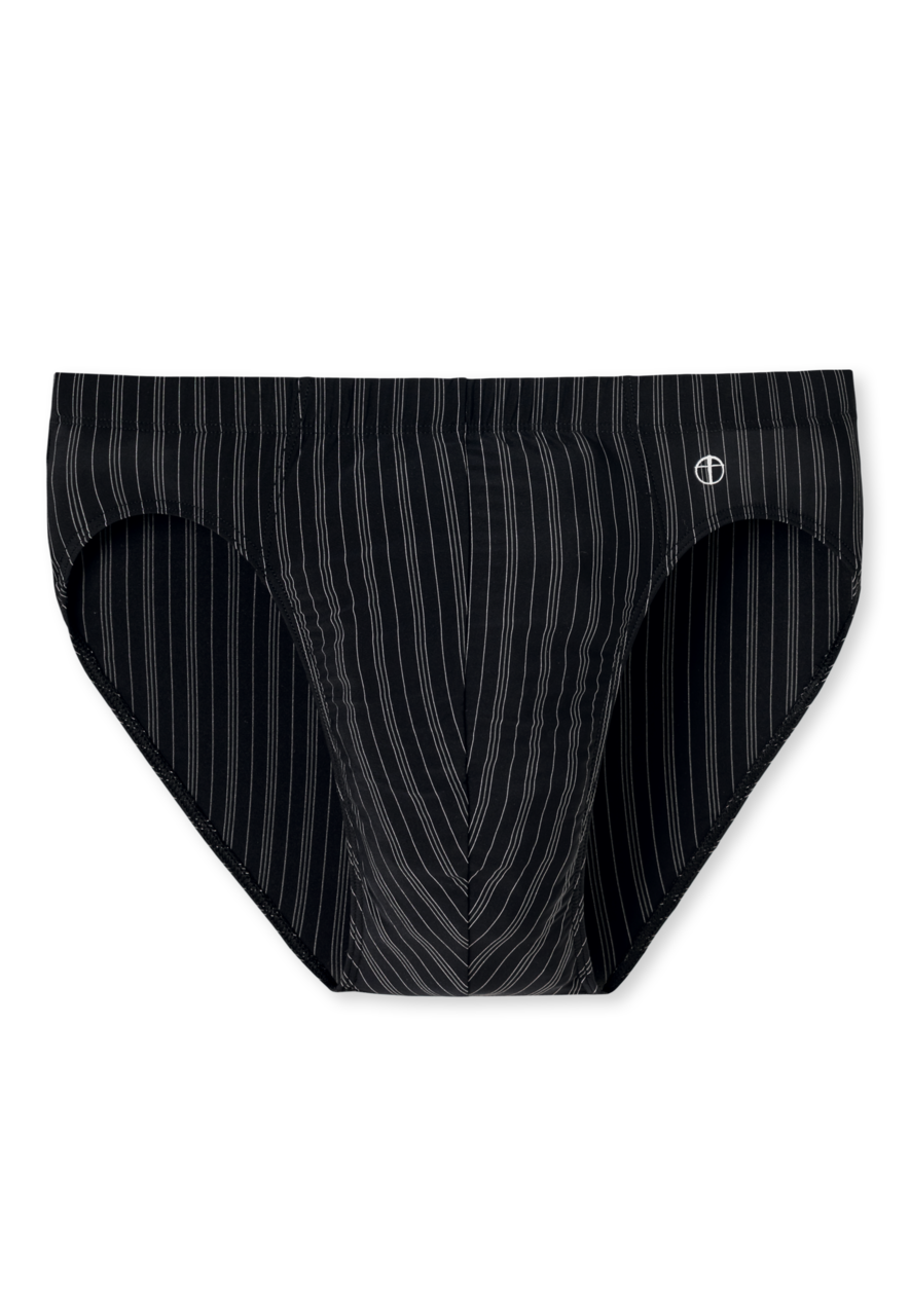 SCHIESSER Nachtschwarmer slip (1-pack), heren supermini microvezelstof zwart gestreept