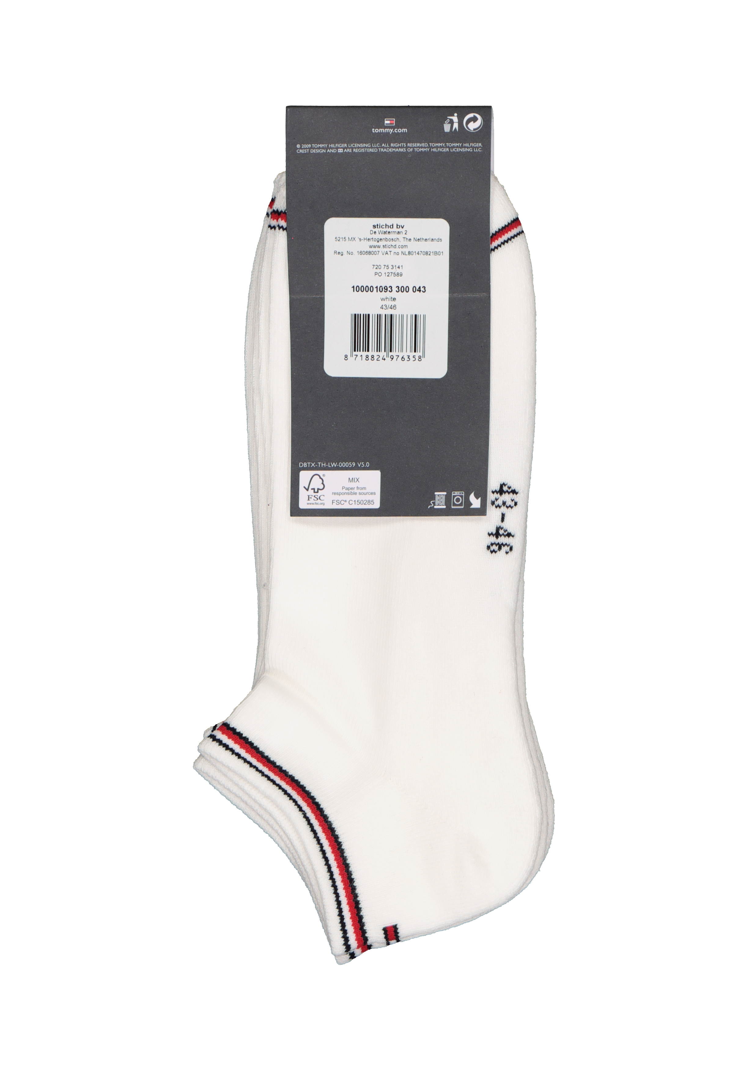 Tommy Hilfiger Iconic Sports Sneaker Socks (2-pack), heren sport enkelsokken, wit