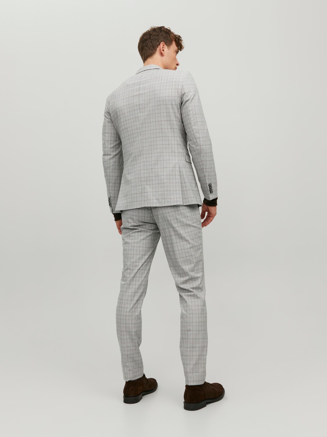 JACK & JONES Solaris Check Trouser loose fit, heren pantalon, grijs