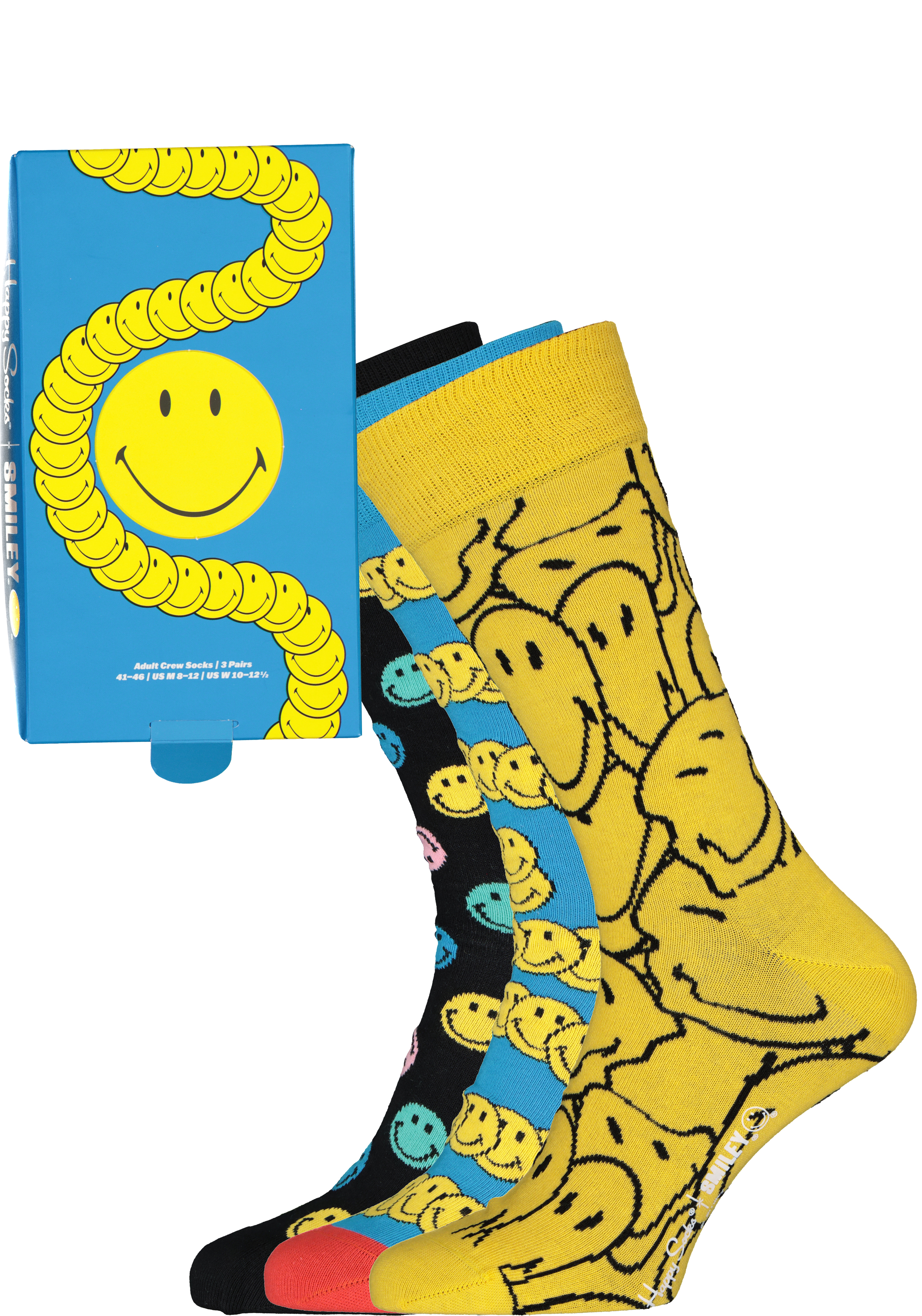 Happy Socks Smiley Gift Set (3-pack), blije voeten 