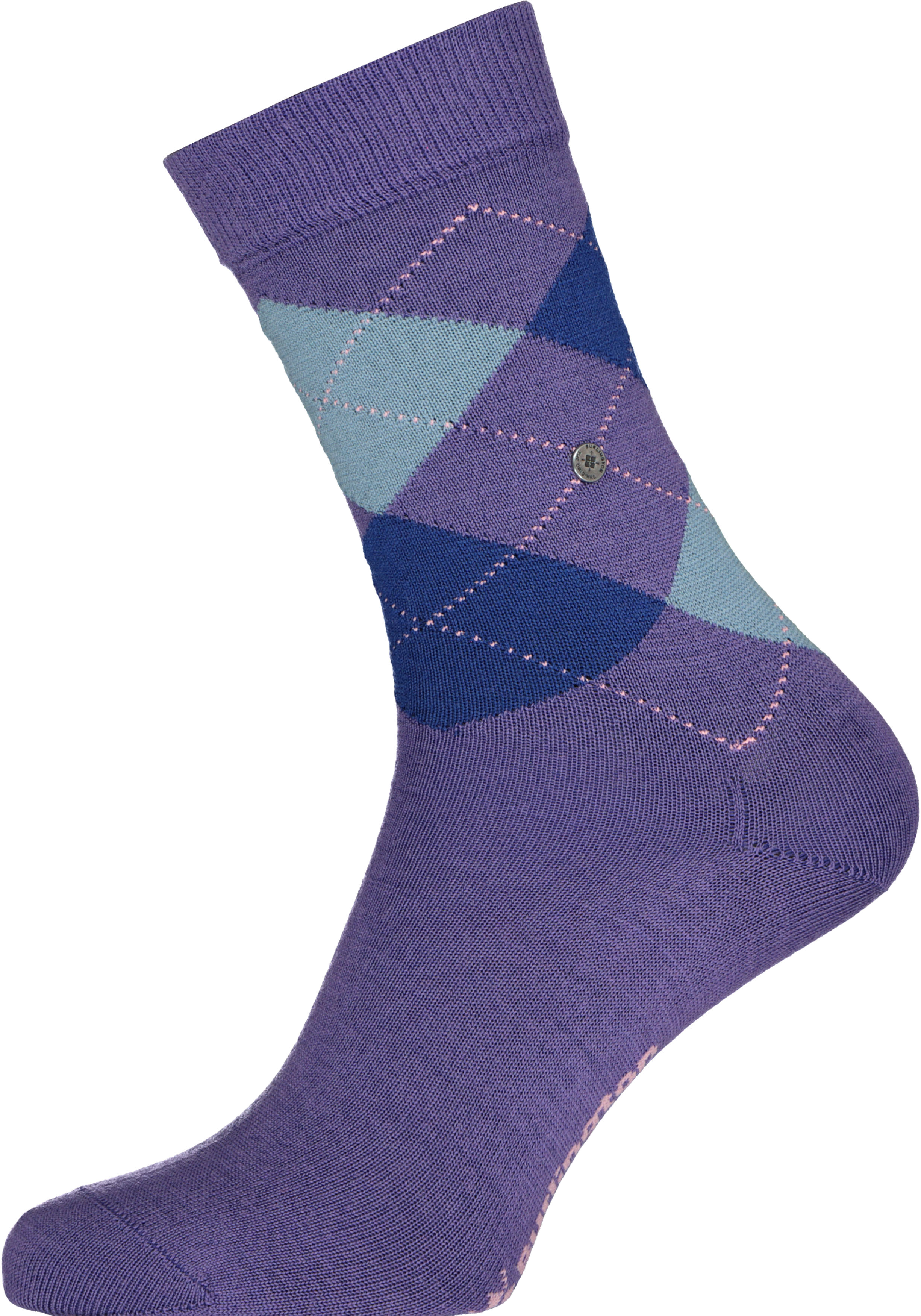 Burlington Marylebone damessokken, wol,  paars met blauw