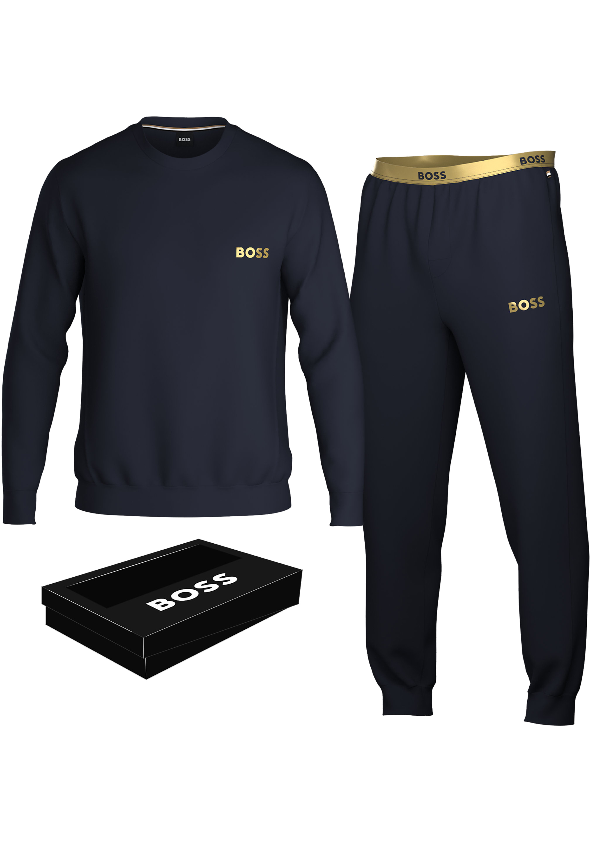 BOSS Long Set, heren lounge set, donkerblauw