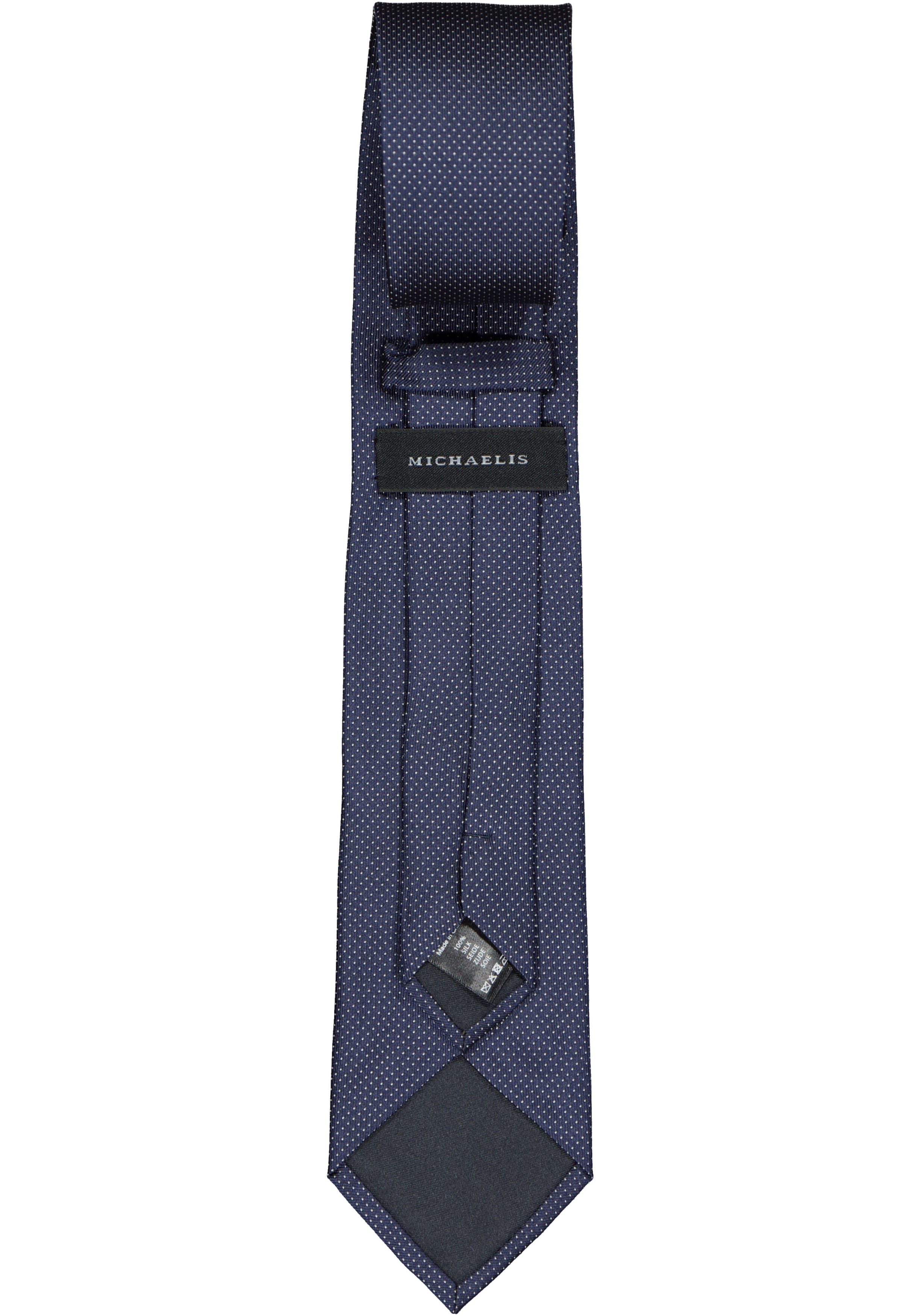 Michaelis  stropdas, zijde, blauw met wit gestipt