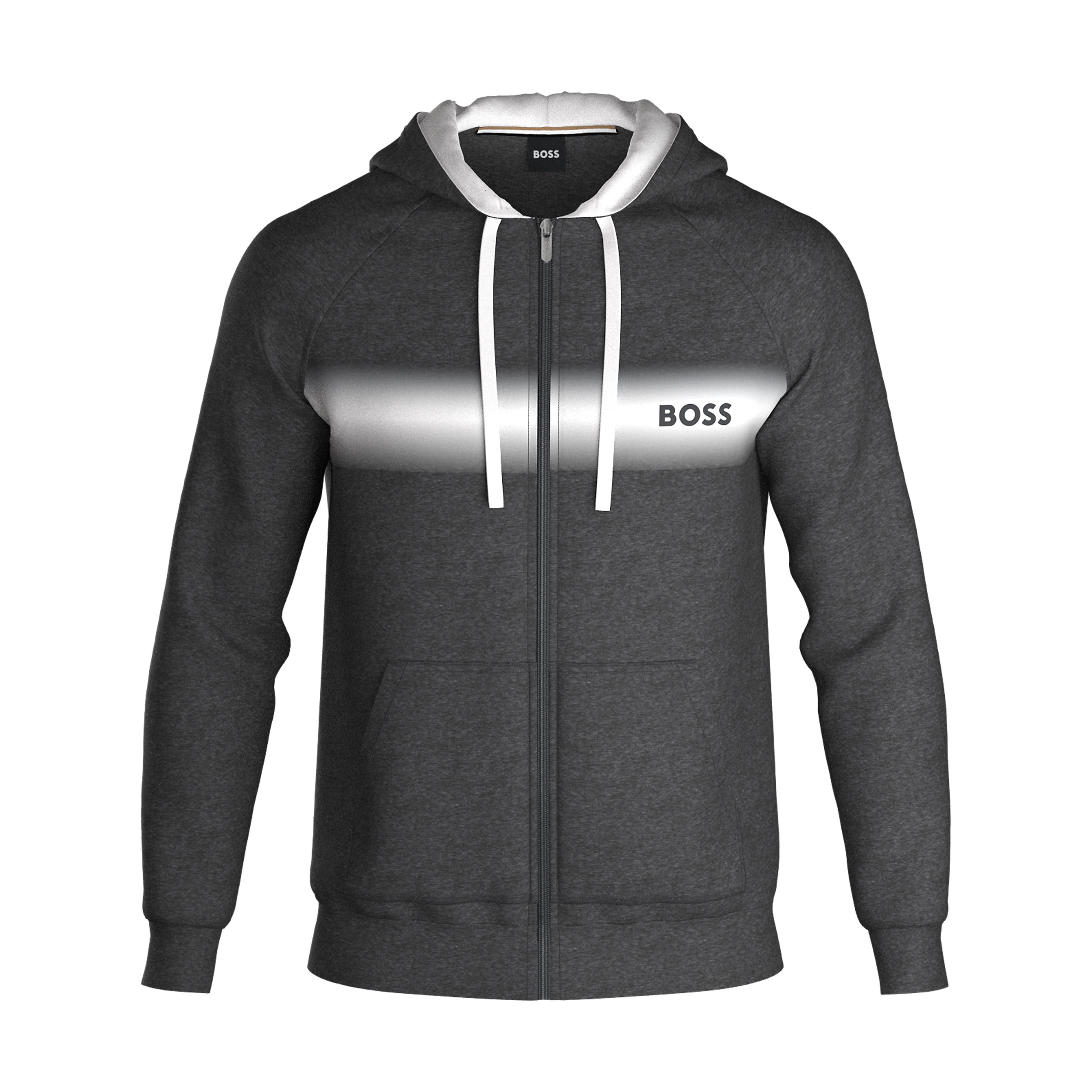 BOSS Authentic Jacket, heren lounge vest met capuchon, middengrijs