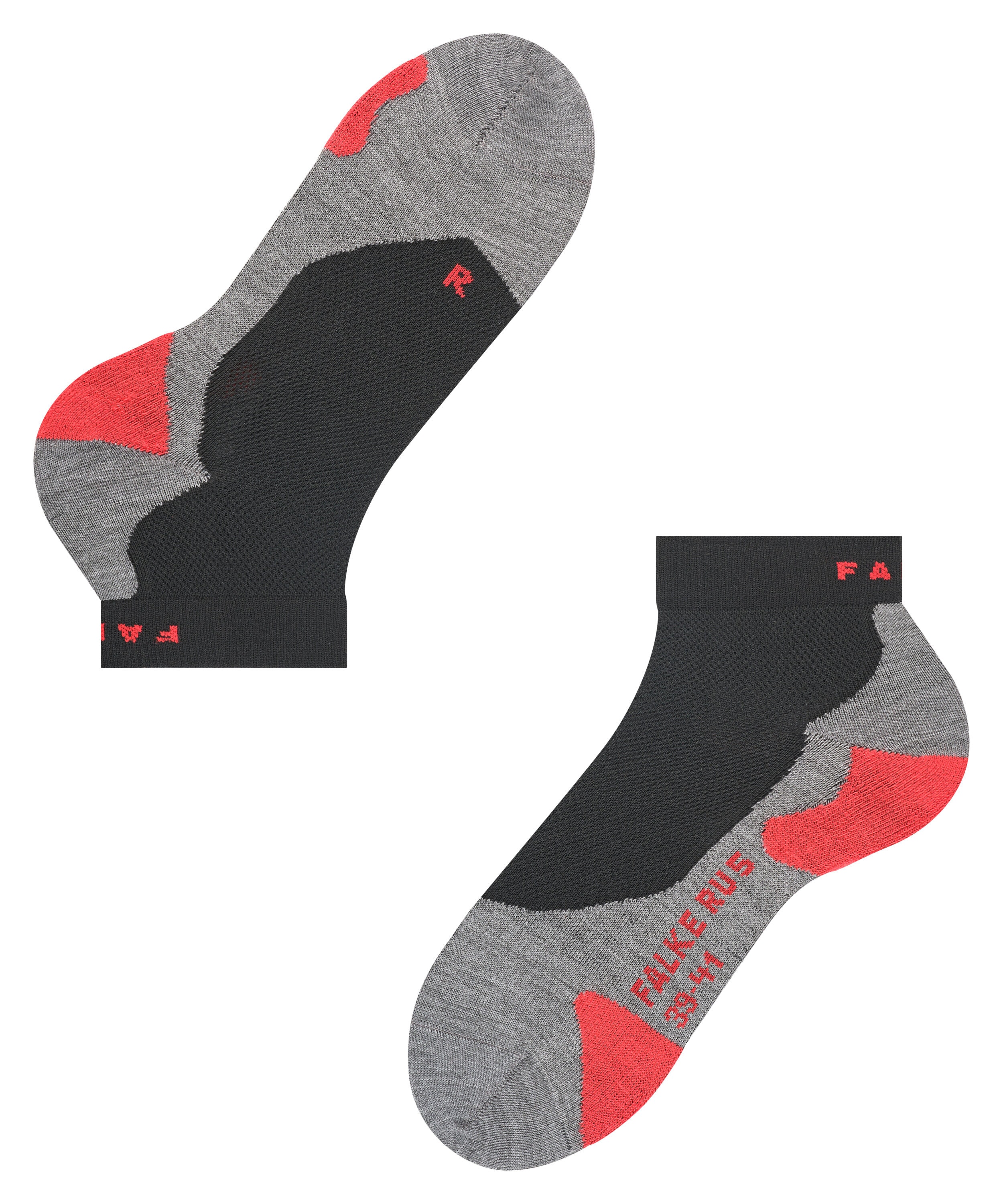 FALKE RU5 Race Short heren running sokken kort, zwart (black-mix)