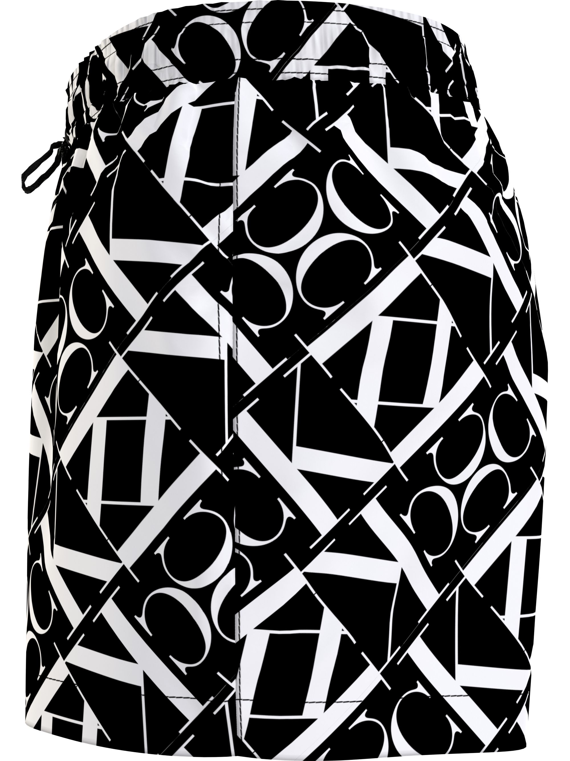 Calvin Klein Short Drawstring swimshort, heren zwembroek, zwart-wit logo dessin