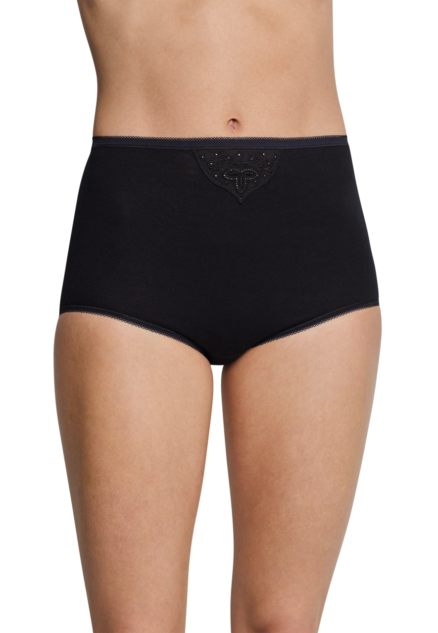 SCHIESSER Cotton Essentials slip (2-pack), dames maxislip zwart