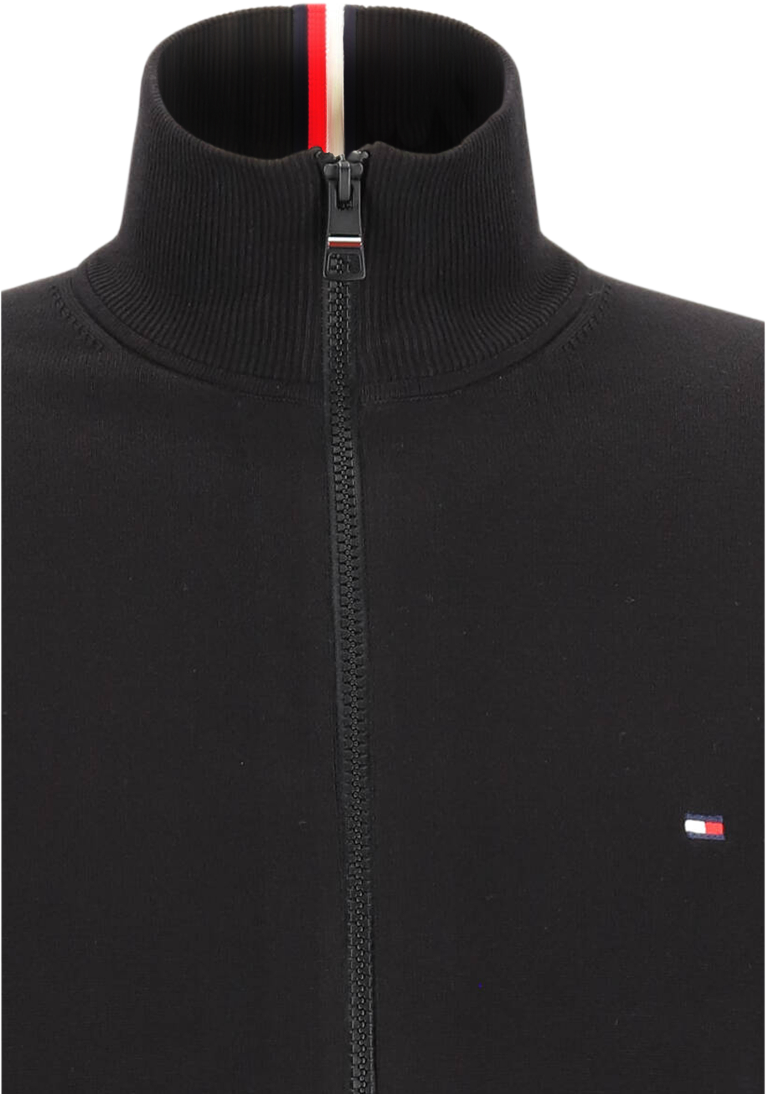 Tommy Hilfiger vest katoen, 1985 zip through, zwart (Black)
