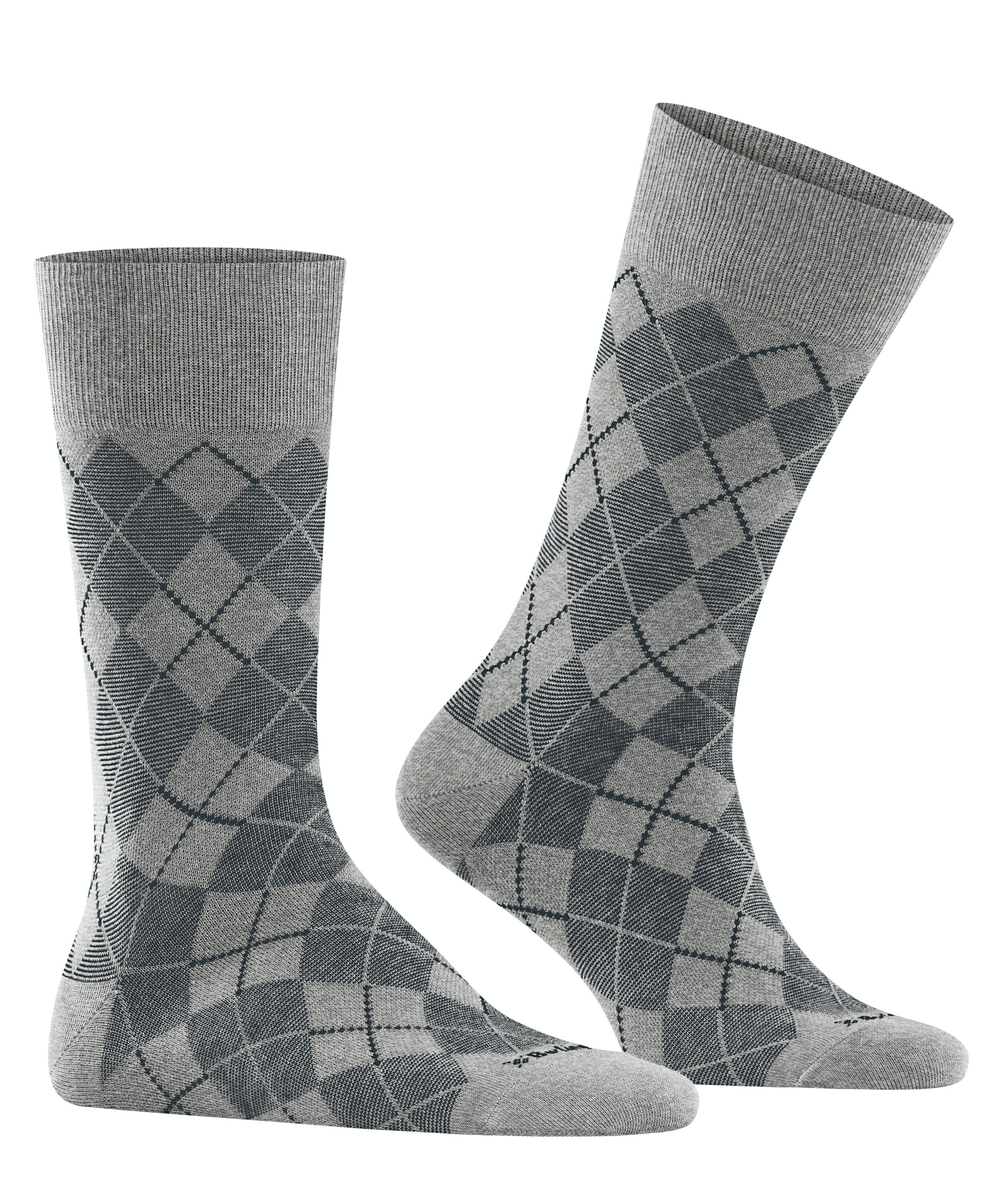 Burlington Carrington herensokken, grijs (lightgrey/red)