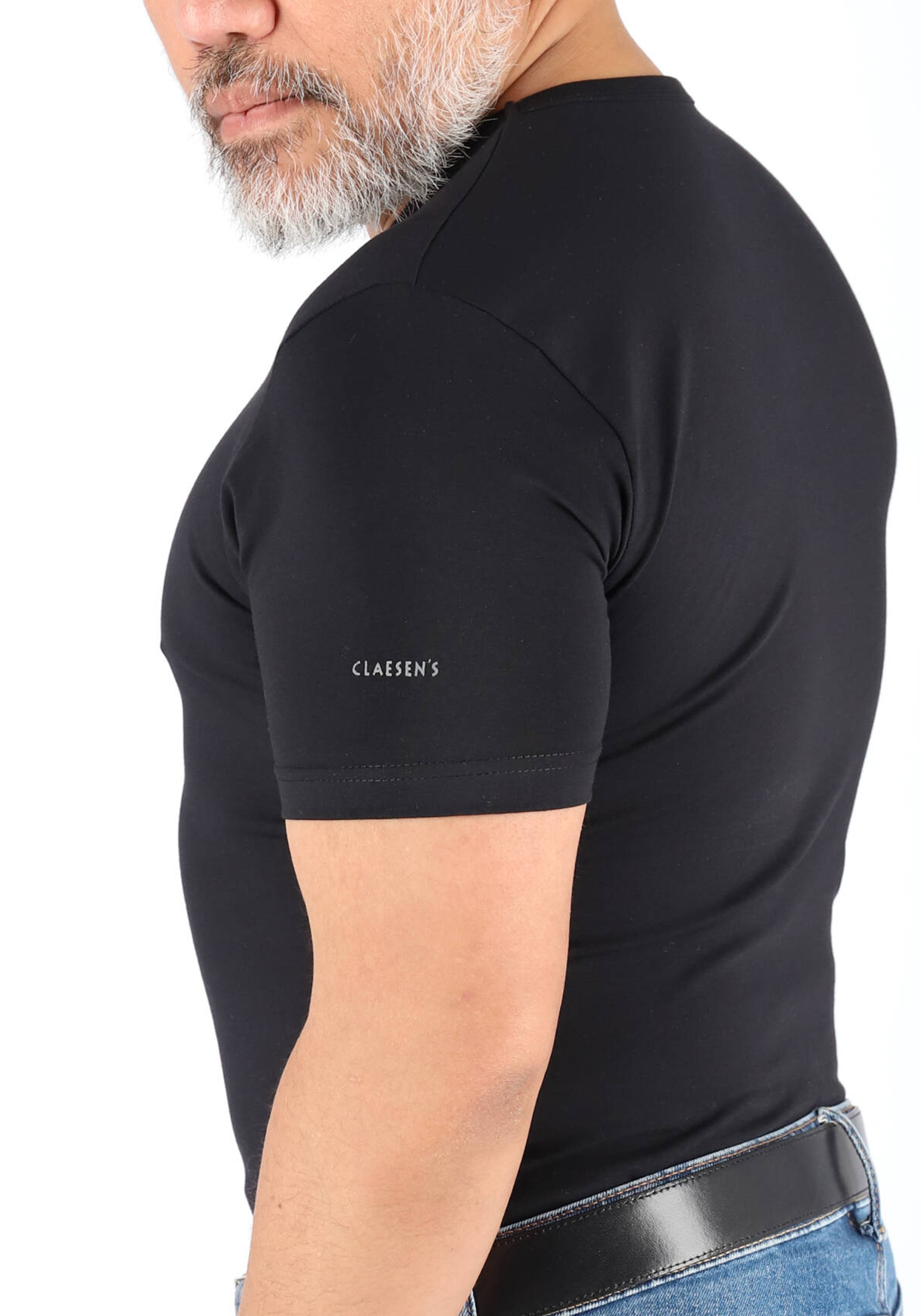 Claesen's Basics T-shirts (2-pack), heren T-shirts O-hals, zwart