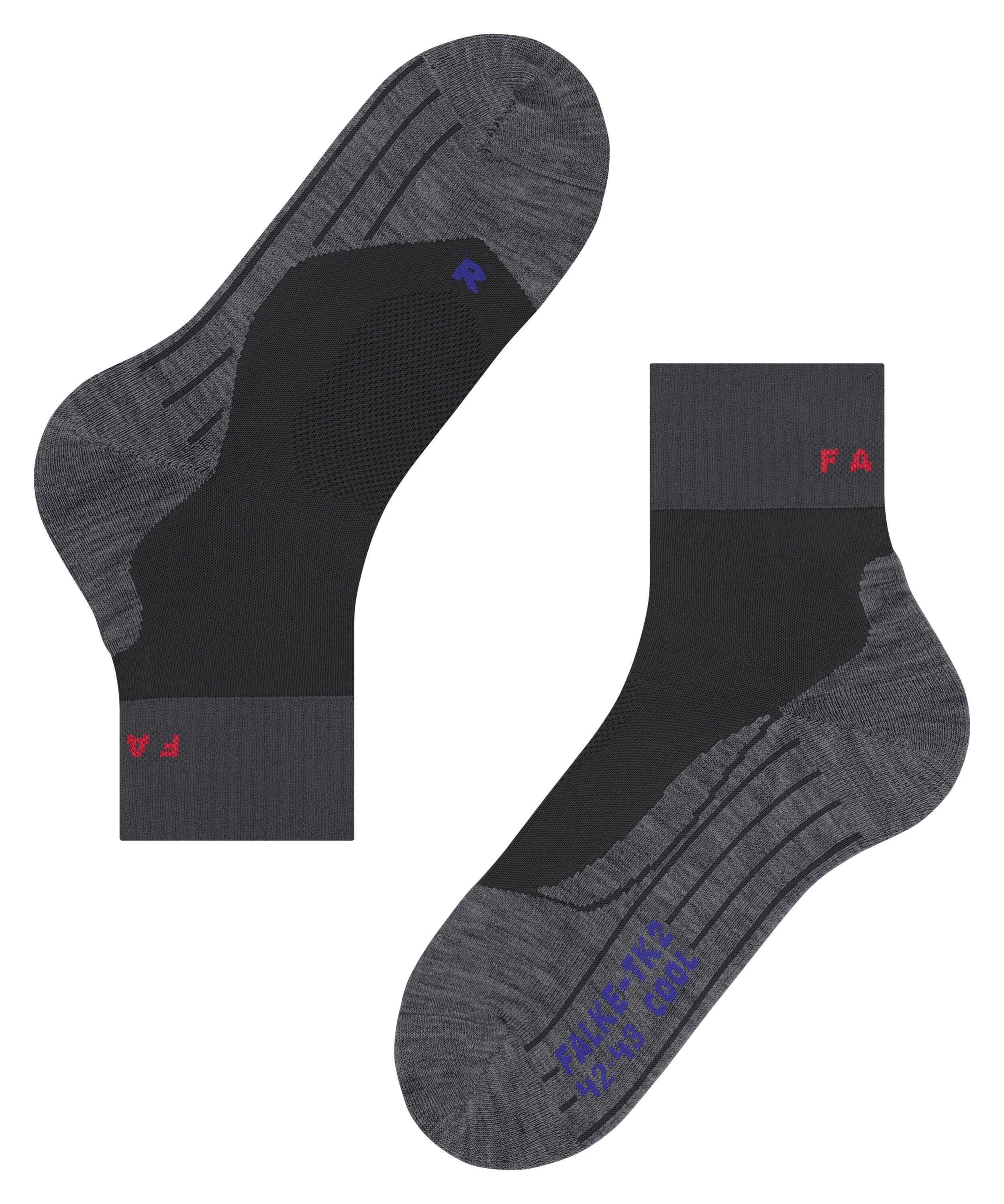 FALKE TK2 Explore Cool Short heren trekking sokken kort, zwart (black)