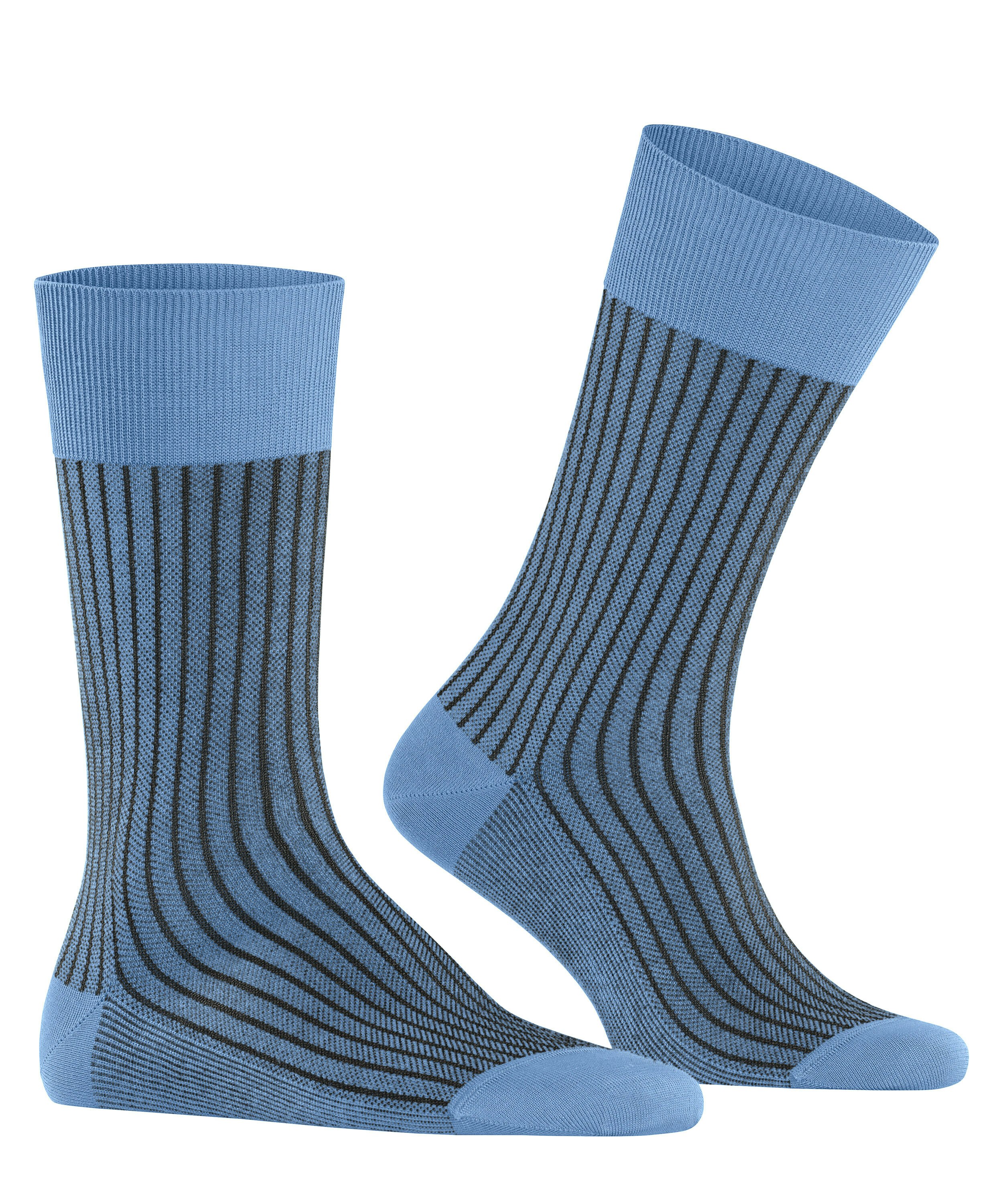 FALKE Oxford Stripe herensokken, blauw (cornflower blue)