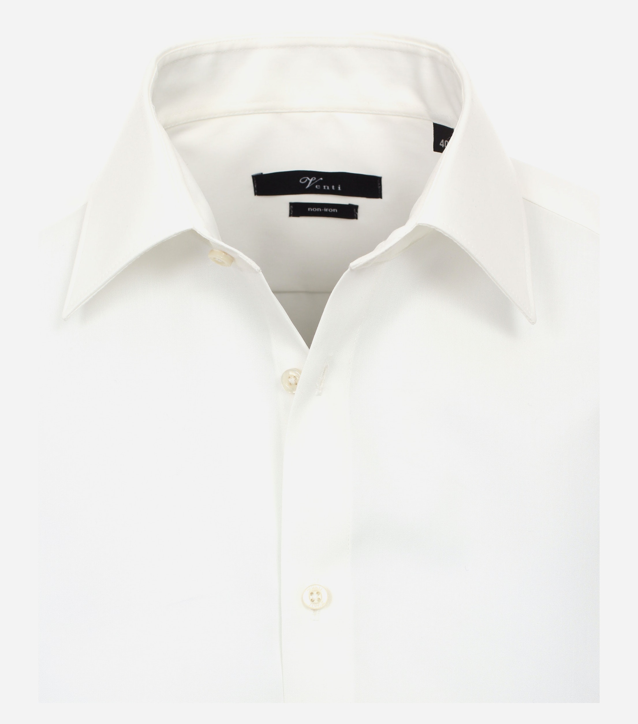 VENTI modern fit overhemd, korte mouw, popeline, beige