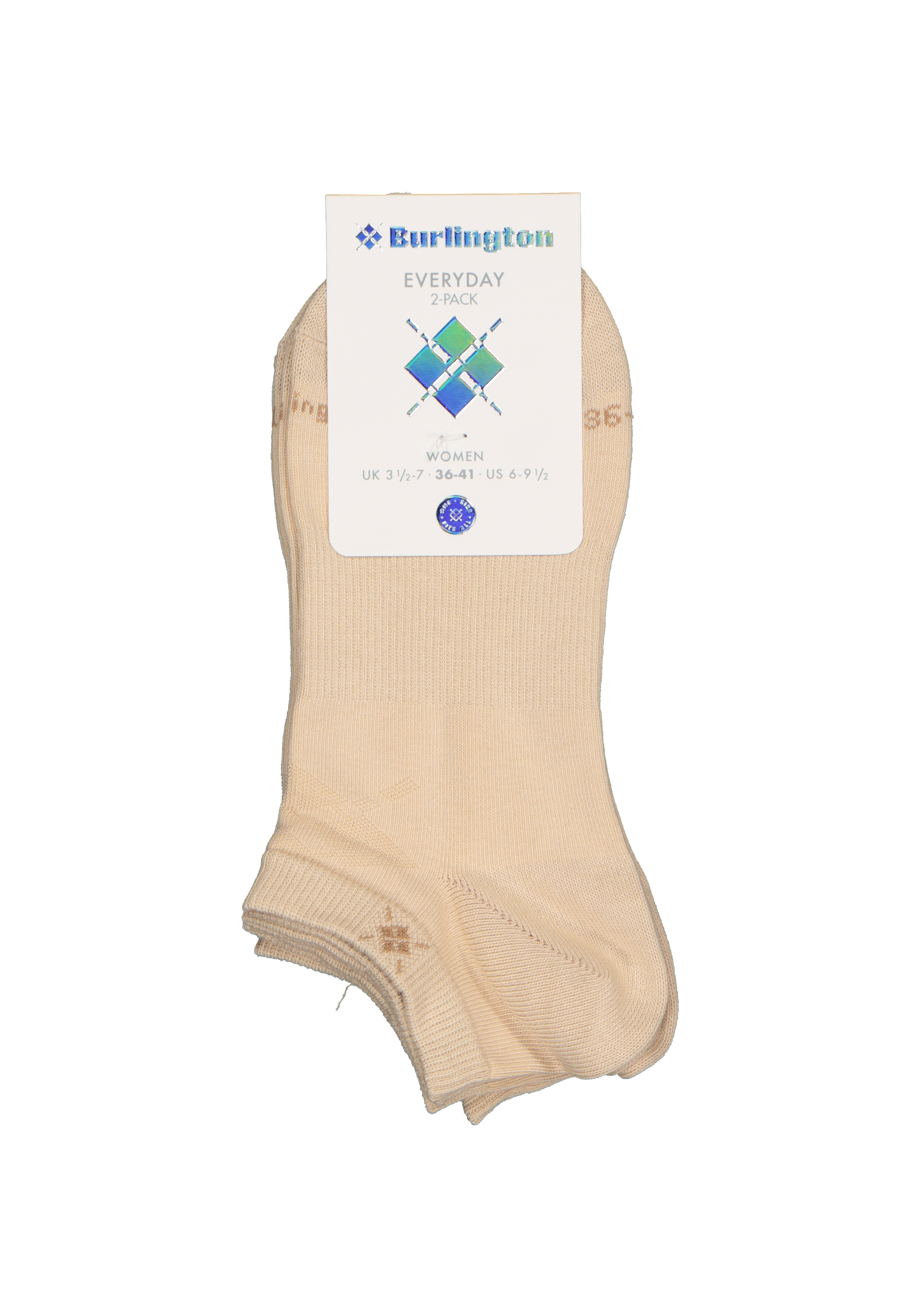 Burlington Everyday dames enkelsokken (2-pack), beige
