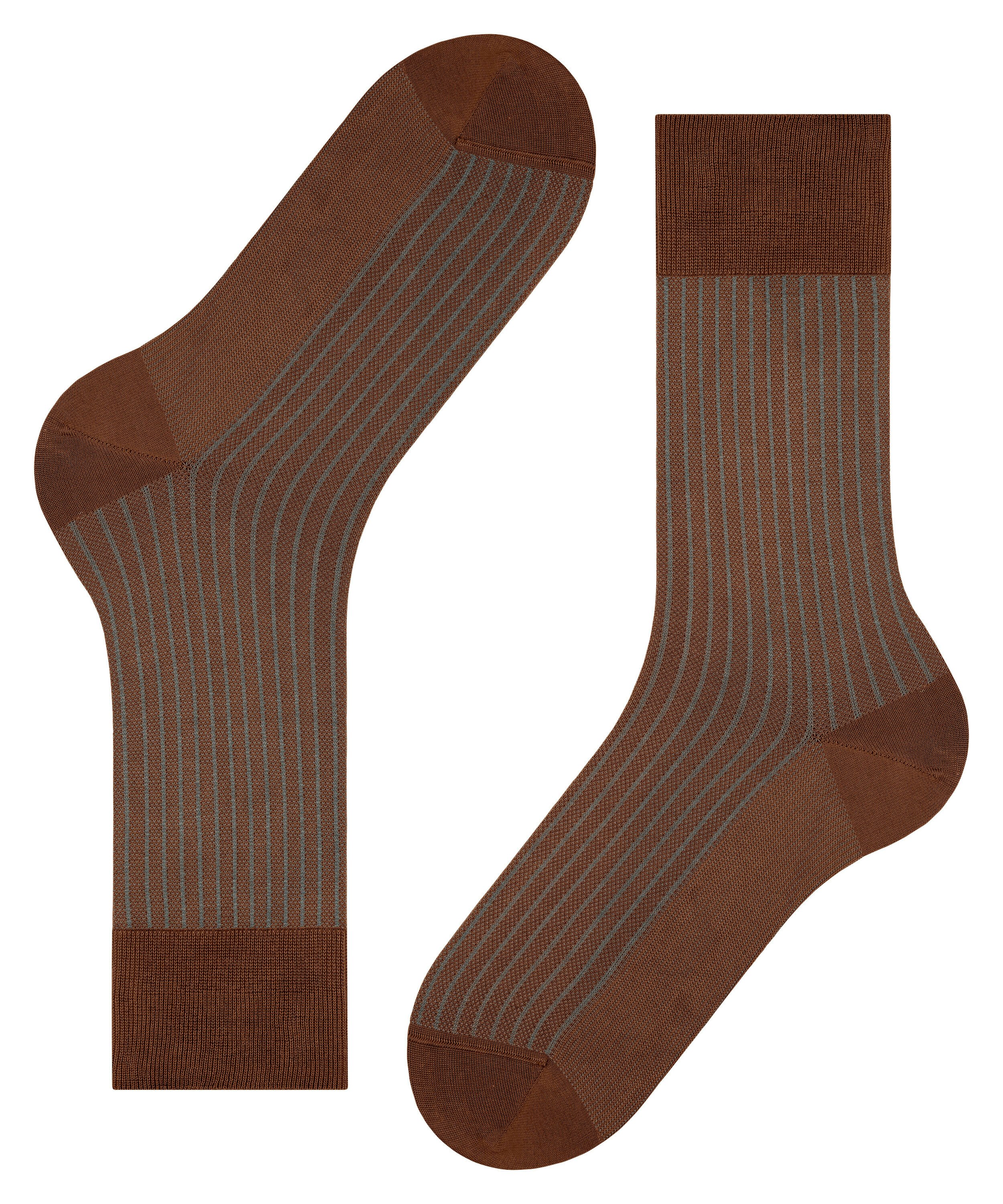 FALKE Oxford Stripe herensokken, oranje (terracotta)