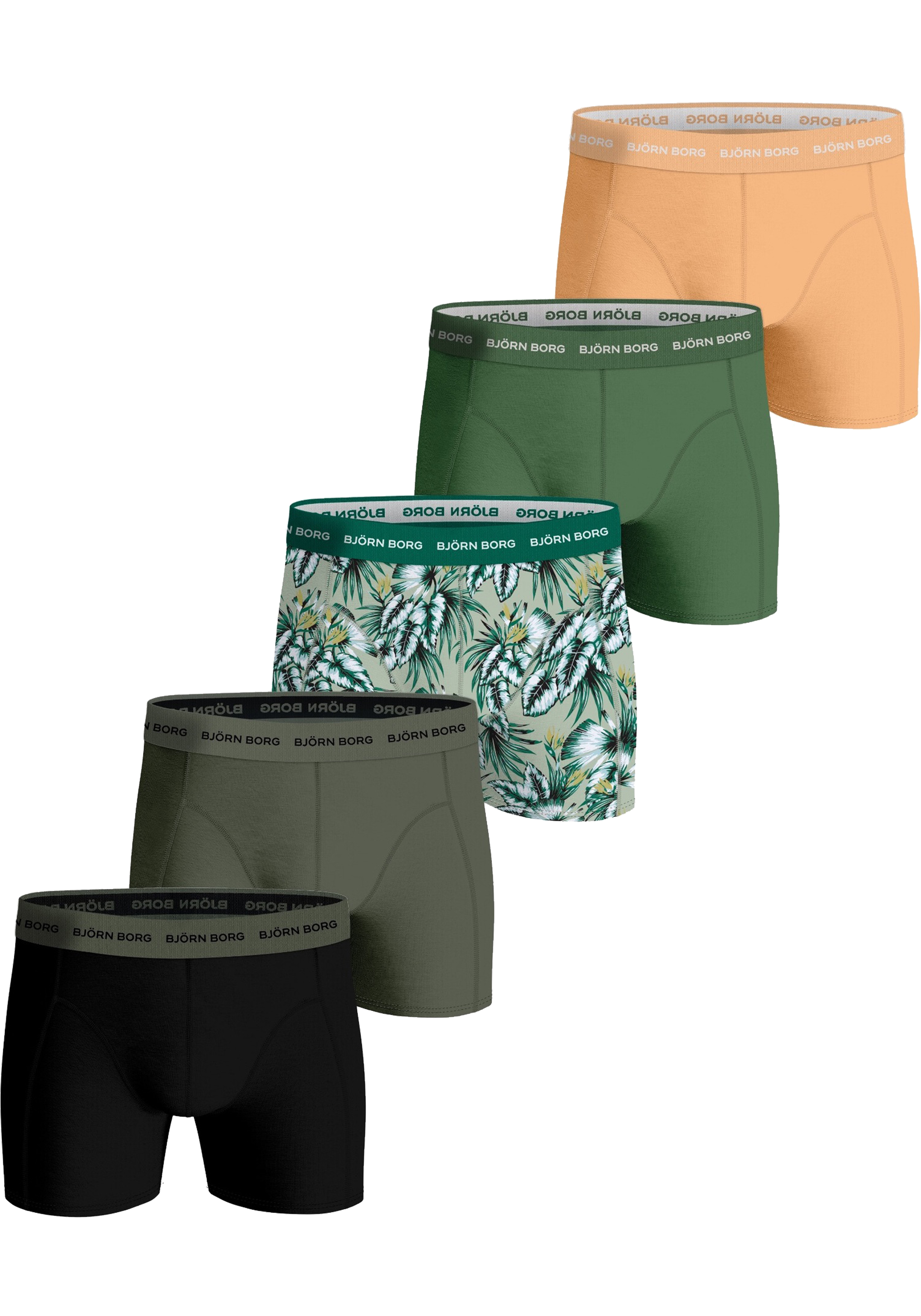 Bjorn Borg Cotton Stretch boxers, heren boxers normale lengte (5-pack), multicolor