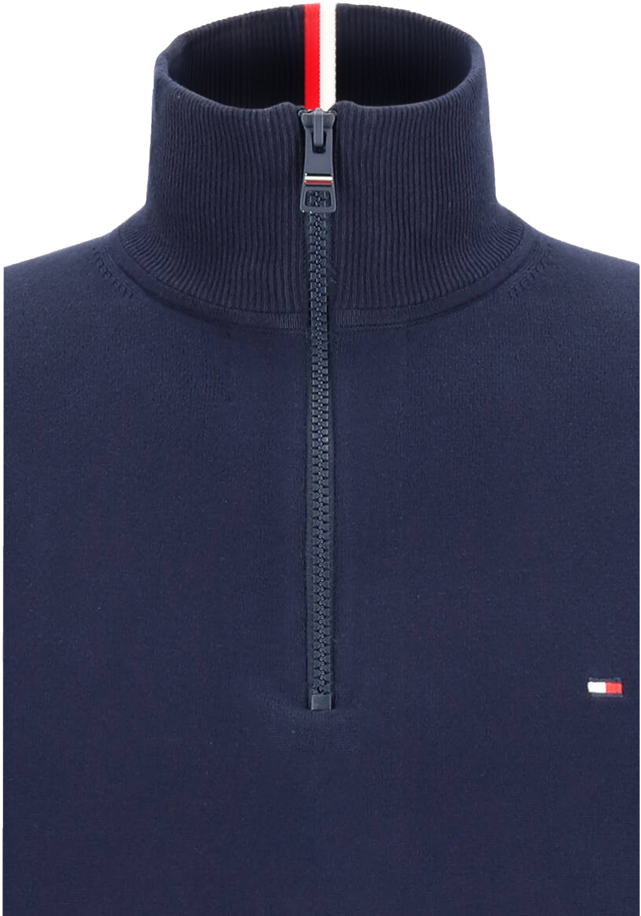 Tommy Hilfiger schipperstrui katoen, 1985 zip mock, donkerblauw (Desert Sky)